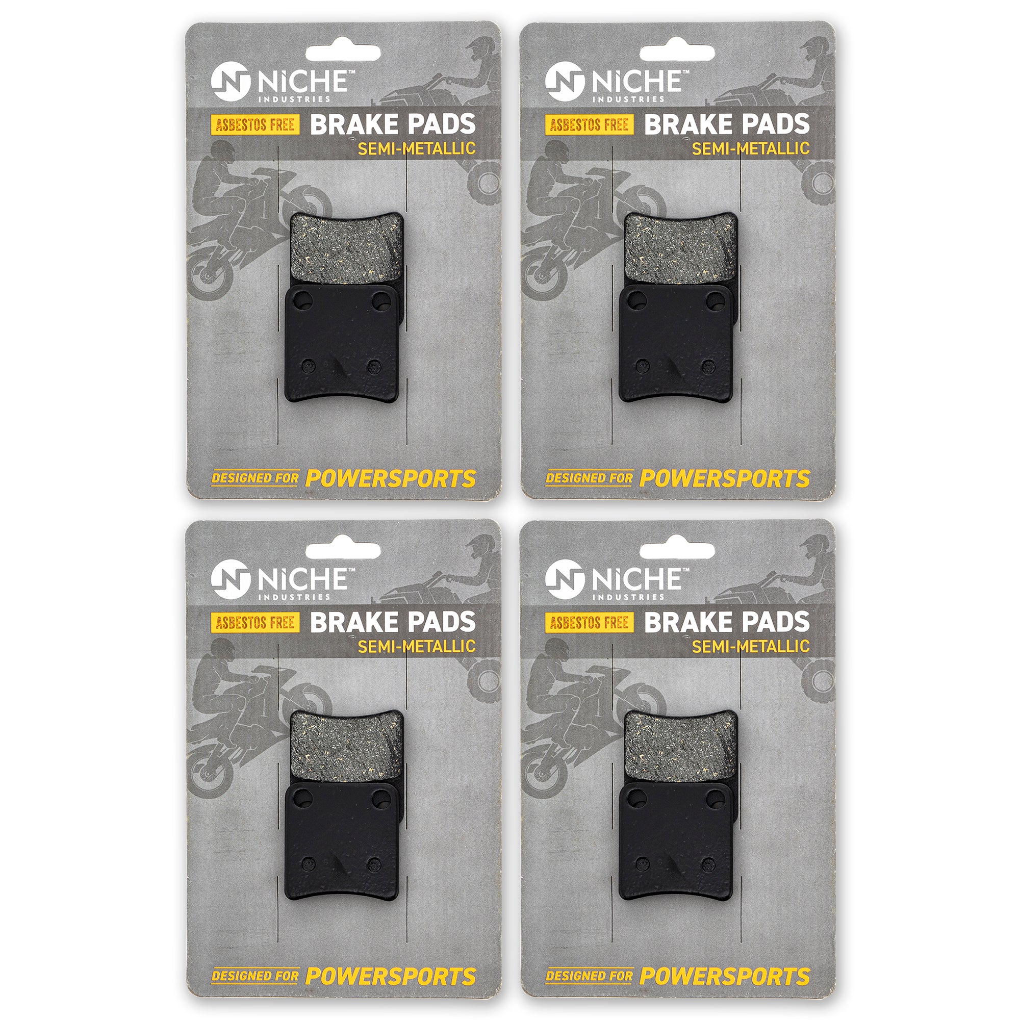 Parking Semi-Metallic Brake Pad Set 4-Pack for zOTHER Honda Silver Rebel NM4 Nighthawk NICHE 519-KPA2510D