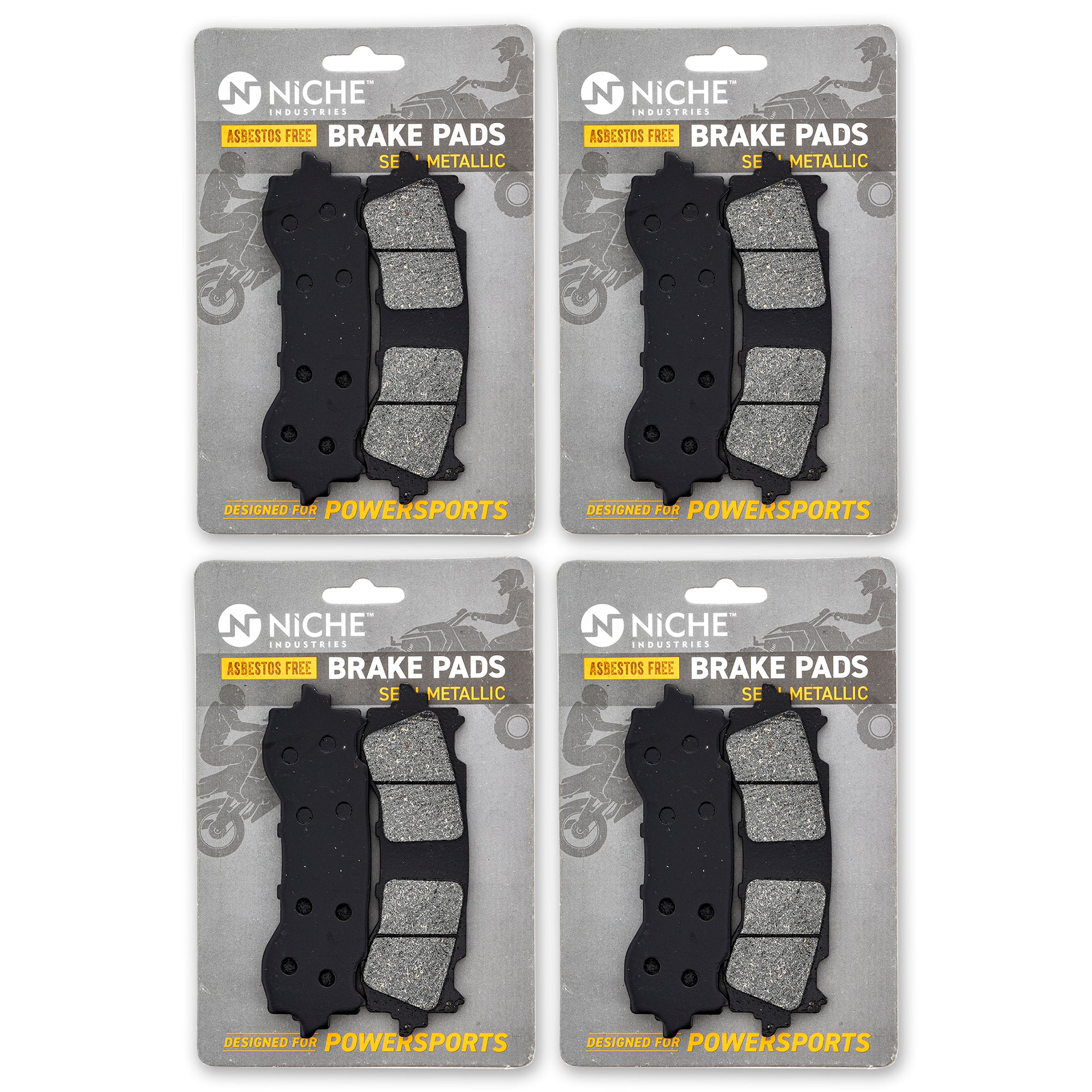 NICHE 3-Pack Brake Pad Set For Can-Am Outlander Renegade (2012-2019) - Front & Rear, Semi-Metallic