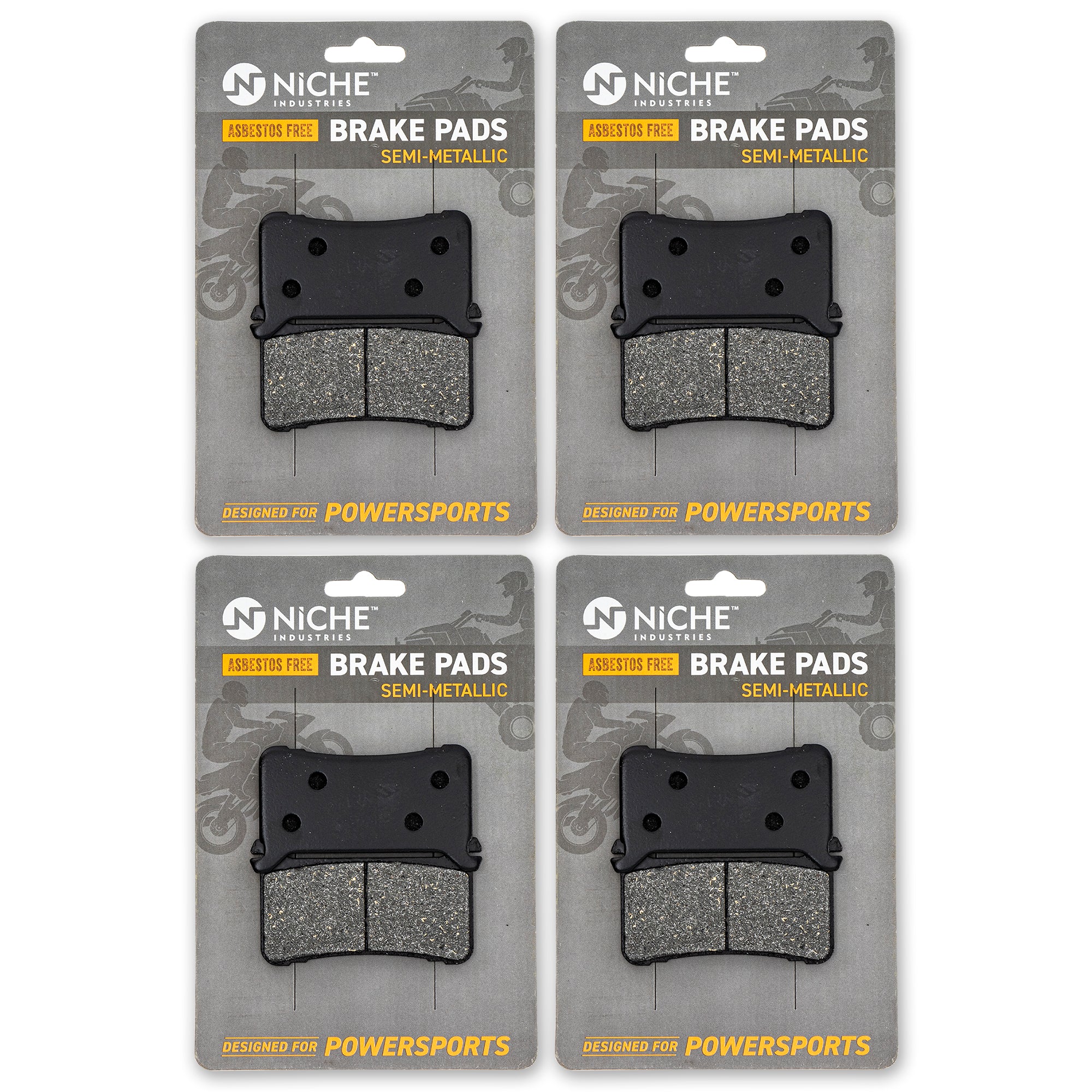 Front Semi-Metallic Brake Pad Set 4-Pack for Honda CBR1000RR 06455-MKF-D41 NICHE 519-KPA2622D