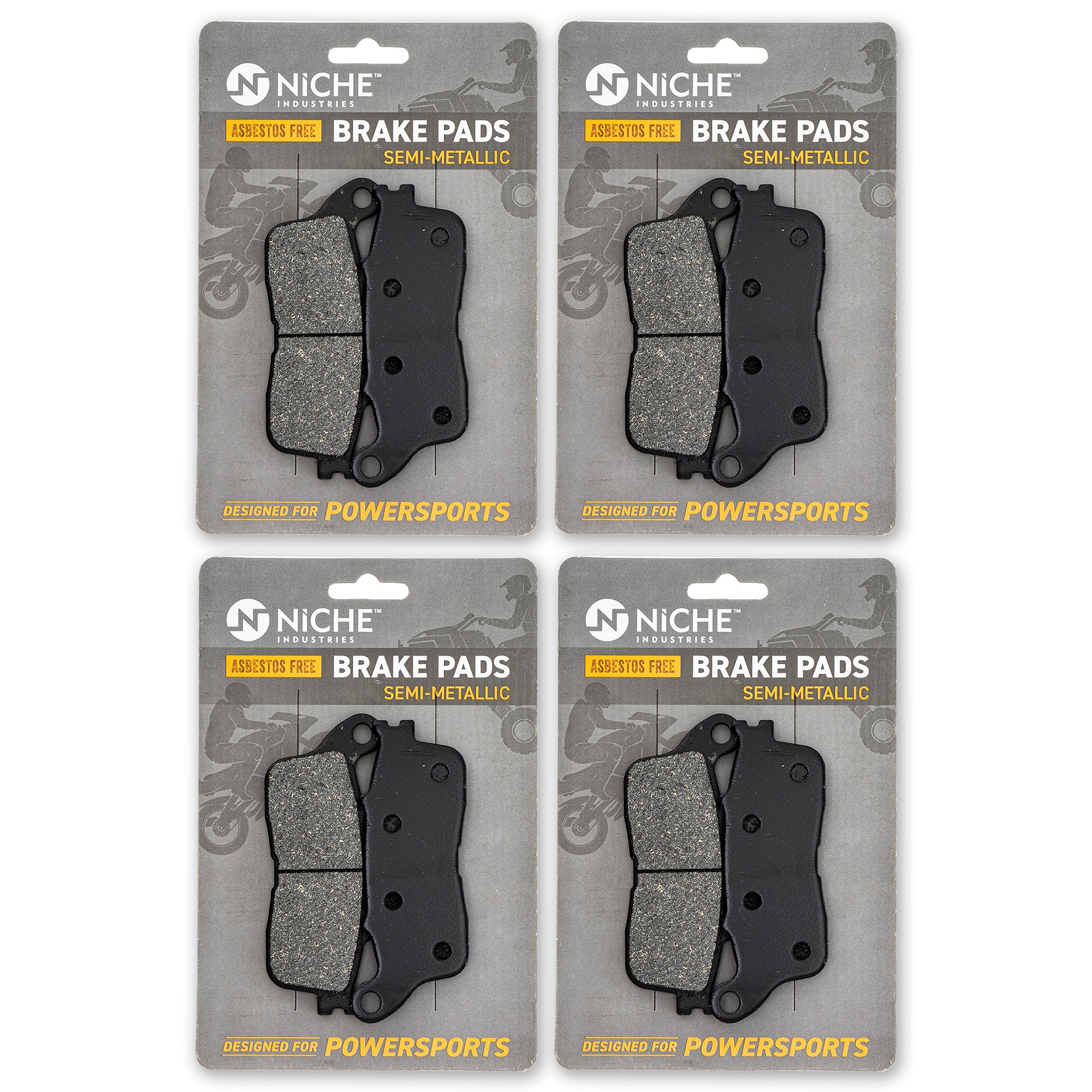 Rear Semi-Metallic Brake Pad Set 4-Pack for zOTHER Honda Interceptor 06430-HN0-A20 NICHE 519-KPA2623D