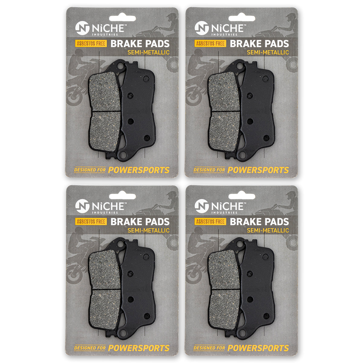 Rear Semi-Metallic Brake Pad Set 4-Pack for zOTHER Honda Interceptor 06430-HN0-A20 NICHE 519-KPA2623D