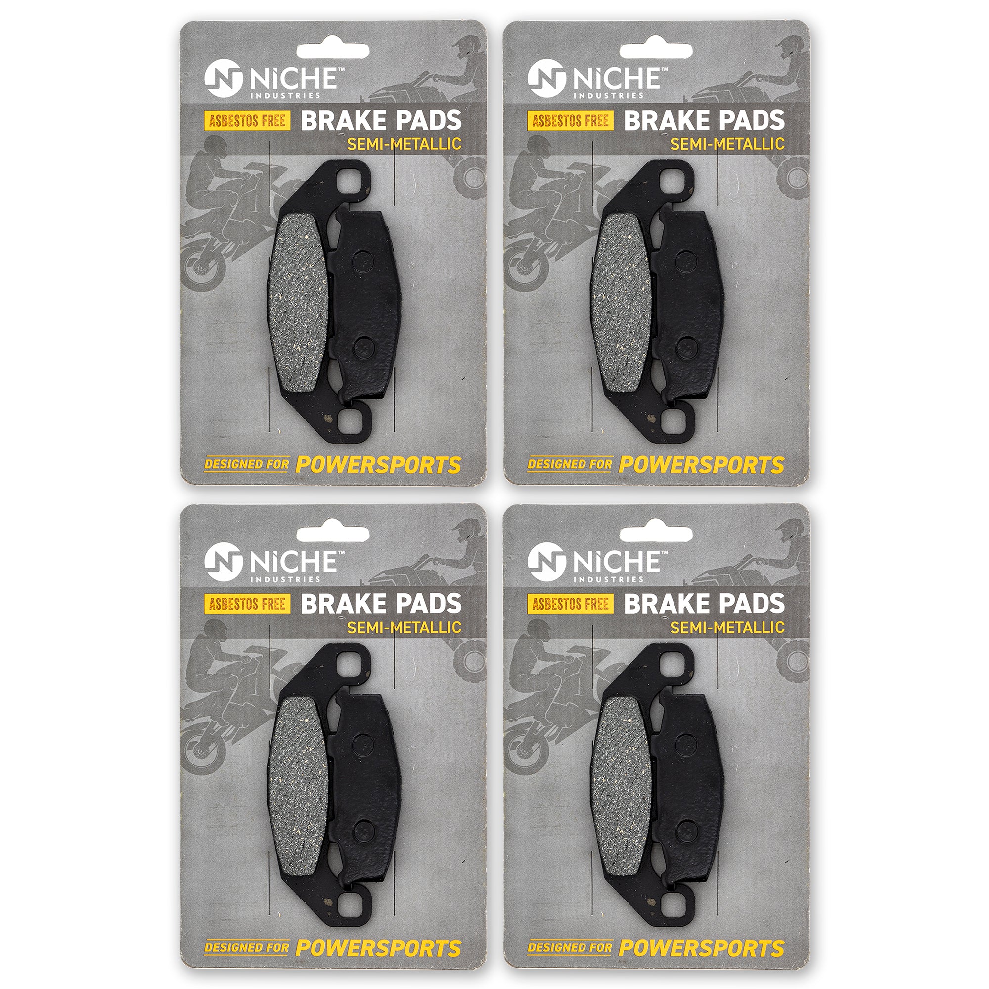 Rear Semi-Metallic Brake Pad Set 4-Pack for zOTHER Kawasaki Ninja 43082-1145 41048-1070 NICHE 519-KPA2625D