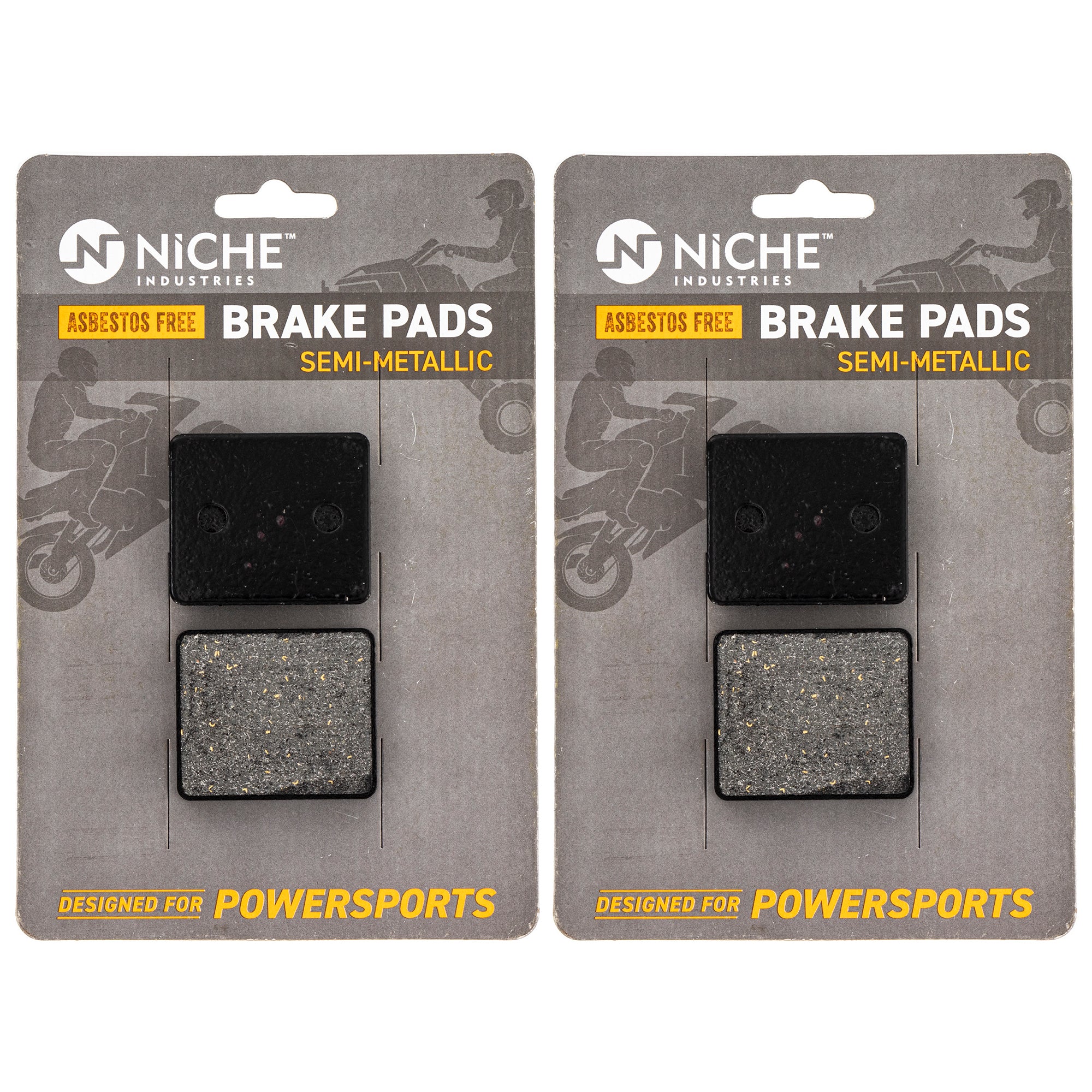 Rear Semi-Metallic Brake Pad Set 2-Pack for Stens Polaris XLT XCR WideTrak Trail 1930588 NICHE 519-KPA2627D
