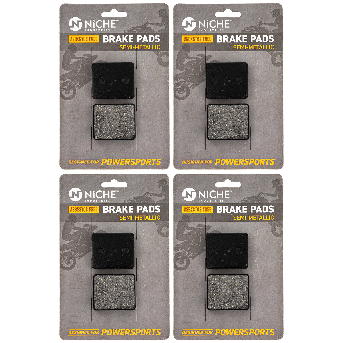 Rear Semi-Metallic Brake Pad Set 4-Pack for Stens Polaris XLT XCR WideTrak Trail 1930588 NICHE 519-KPA2627D