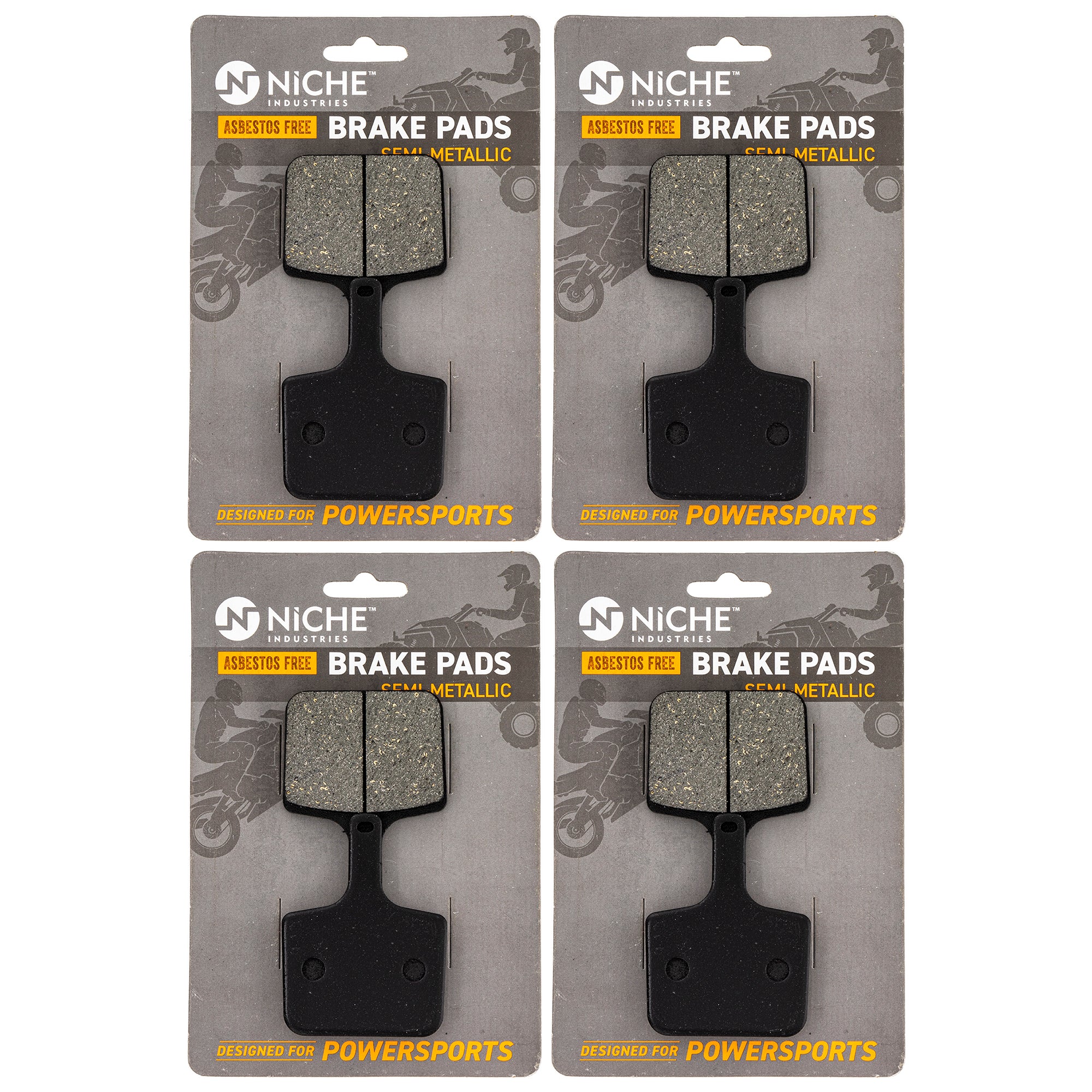 Rear Brake Pads Kit Semi-Metallic 4-Pack for Polaris XC Tran Trail Touring 2202727 NICHE 519-KPA2628D