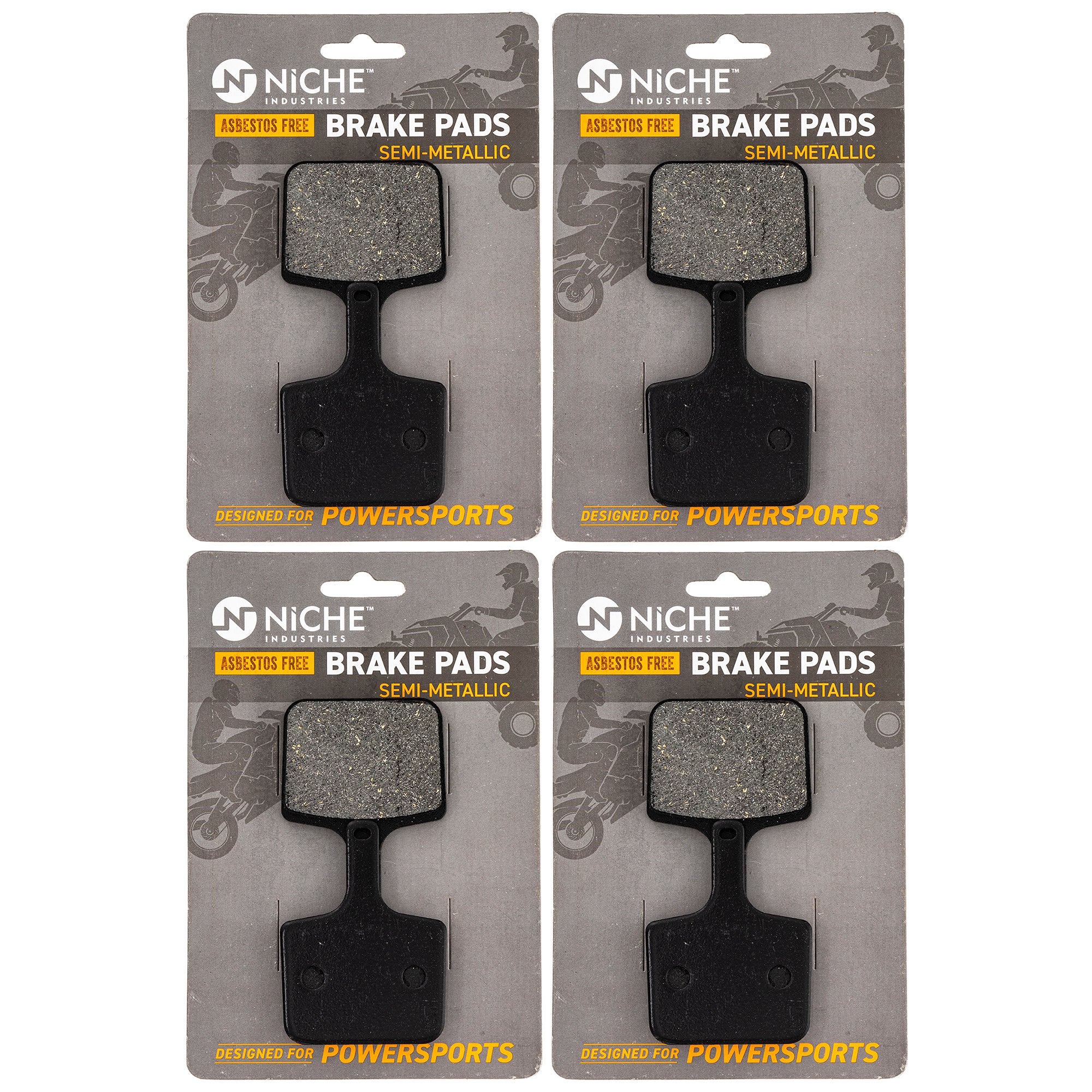 Rear Semi-Metallic Brake Pad Set 4-Pack for Polaris XC Trail Touring Switchback 2202202 NICHE 519-KPA2629D