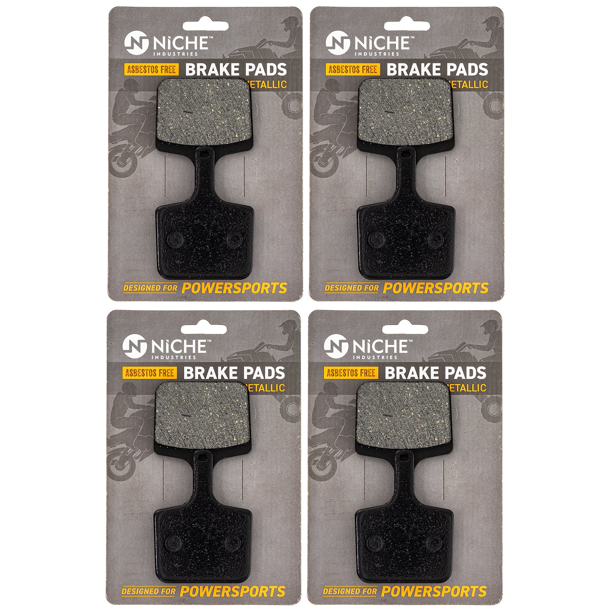 Rear Semi-Metallic Brake Pad Set 4-Pack for Polaris Voyager Switchback Rush RMK 2204036 NICHE 519-KPA2620D