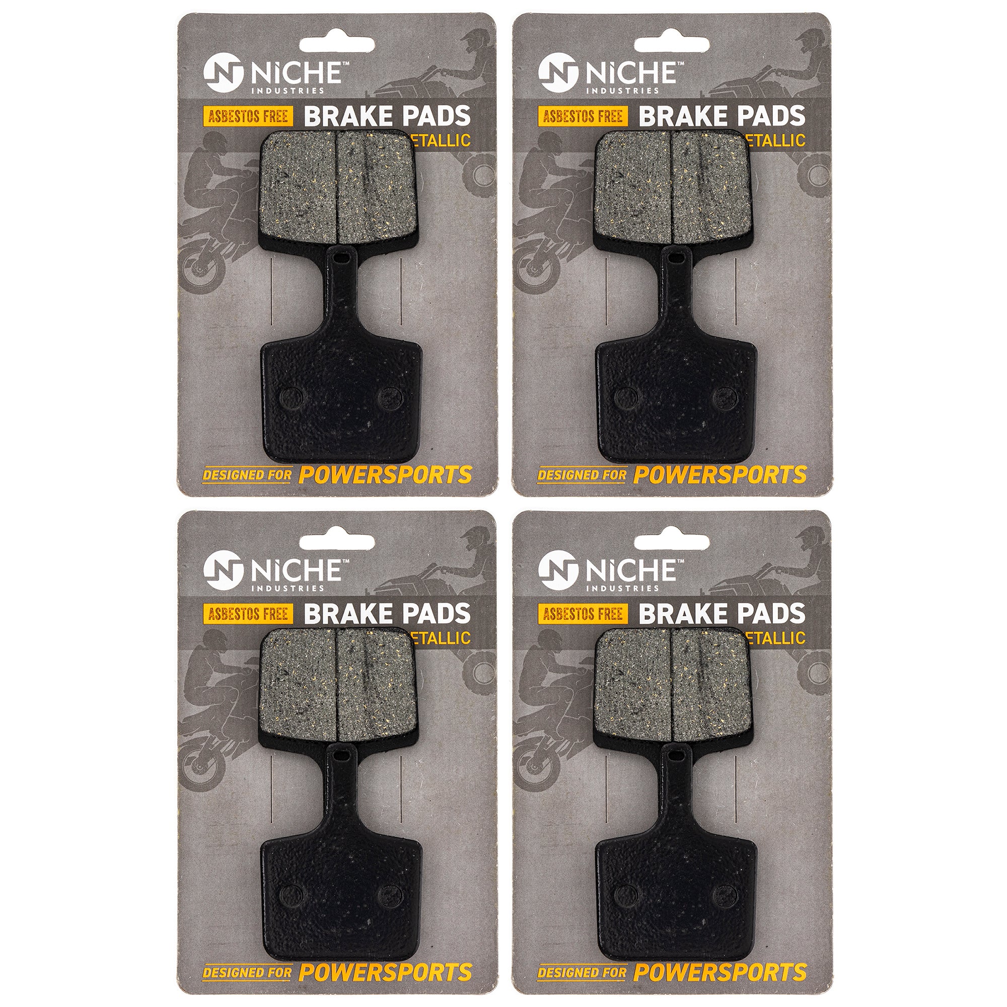 Rear Semi-Metallic Brake Pad Set 4-Pack for Polaris Voyager Switchback SKS Rush 2205500 NICHE 519-KPA2621D