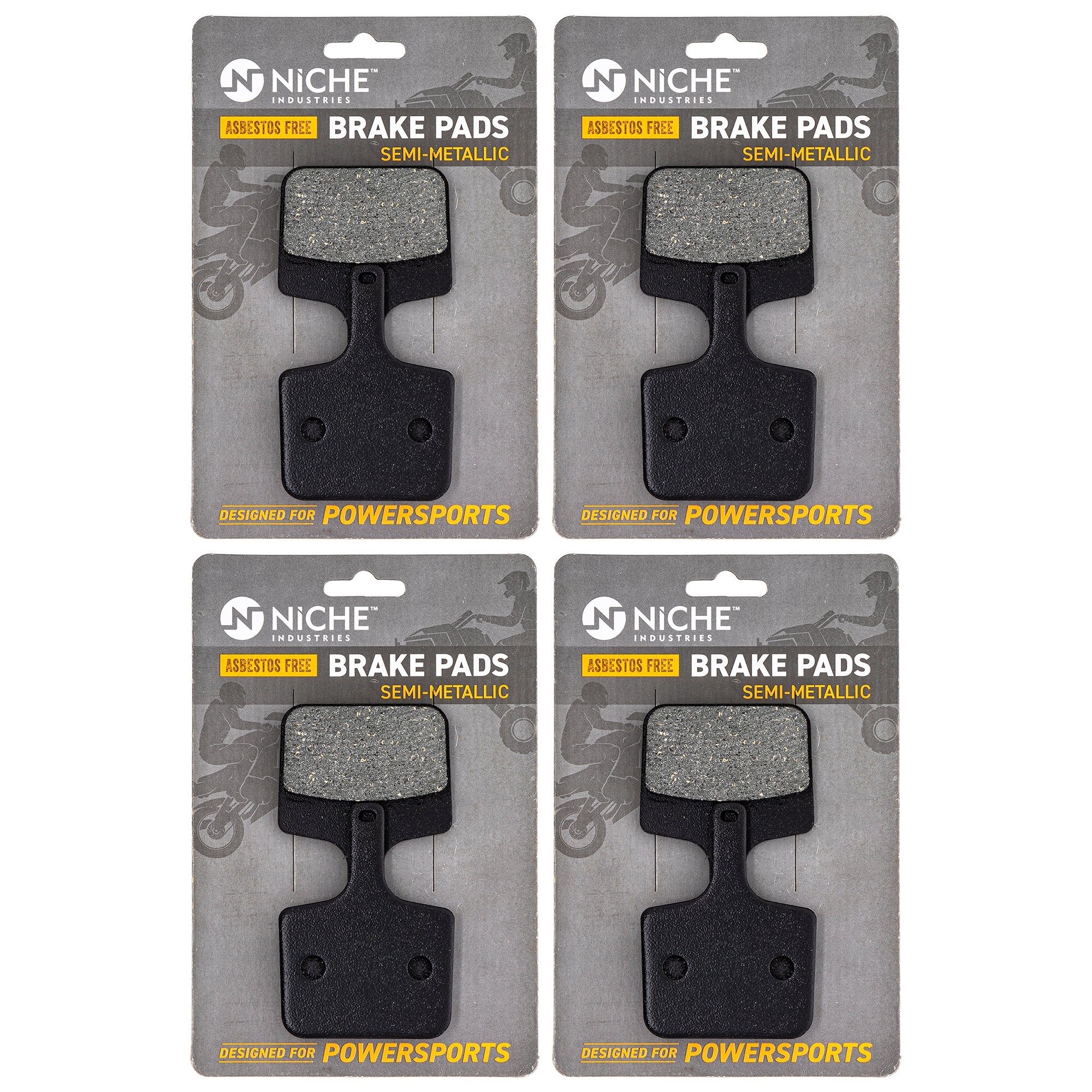 Rear Semi-Metallic Brake Pad Set 4-Pack for Polaris WideTrak 2203532 NICHE 519-KPA2634D