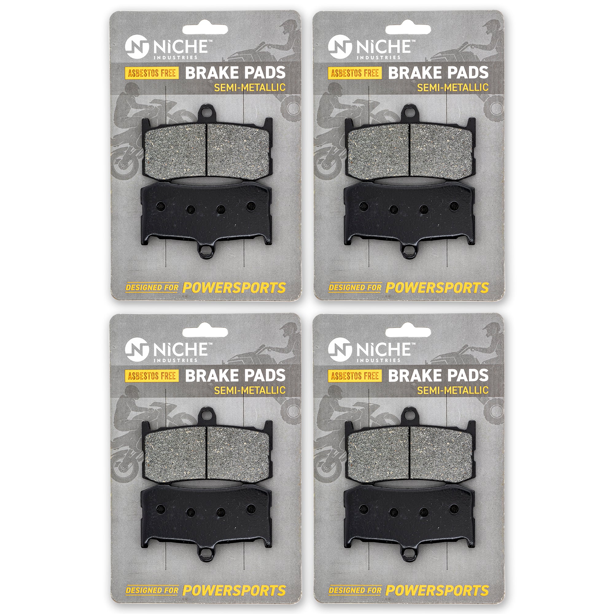 Front Semi-Metallic Brake Pad Set 4-Pack for zOTHER Yamaha Triumph Honda XR50R Spree NICHE 519-KPA2637D