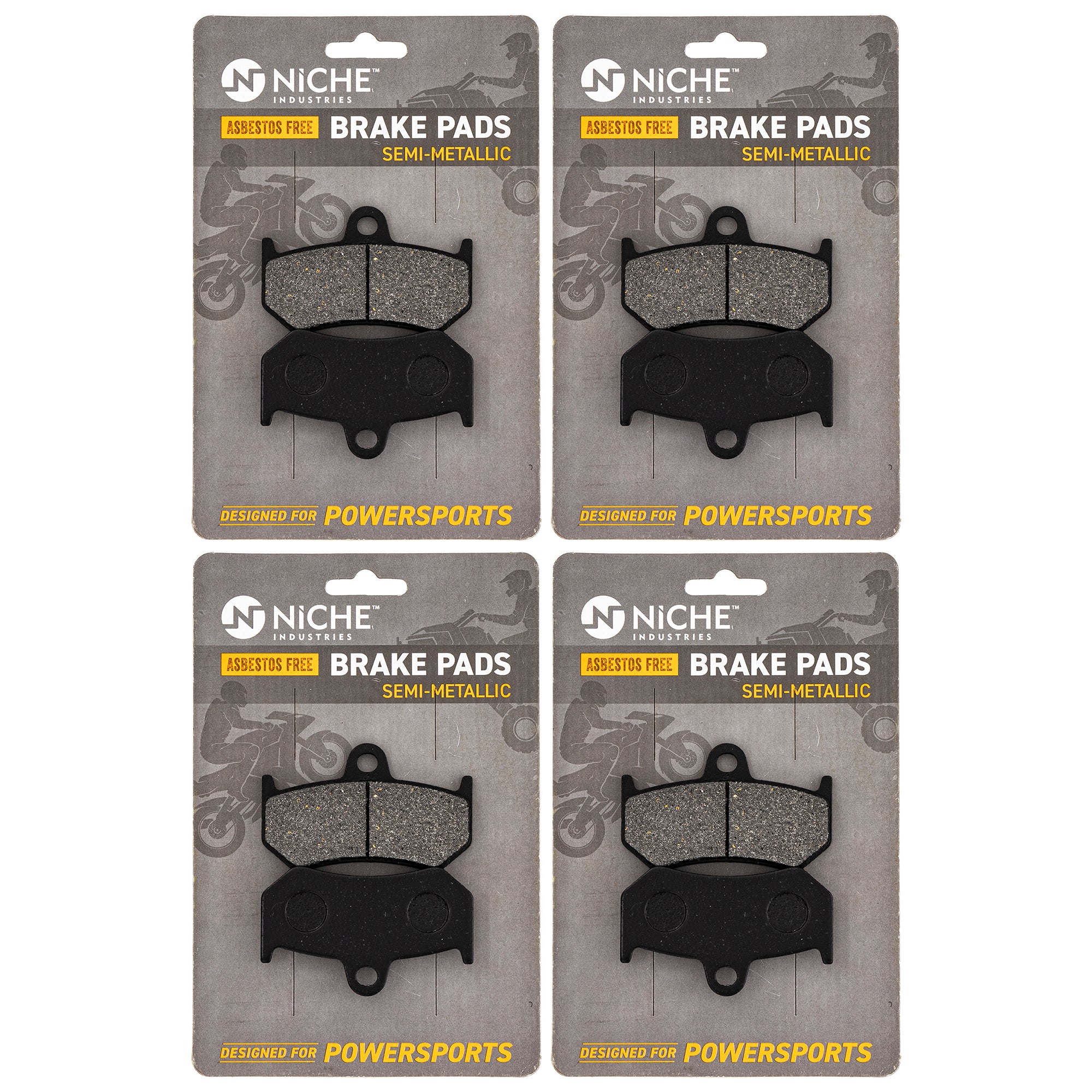 Rear Semi-Metallic Brake Pad Set 4-Pack for zOTHER Yamaha VK RX1 RX RS 8FU-W0046-01-00 NICHE 519-KPA2638D