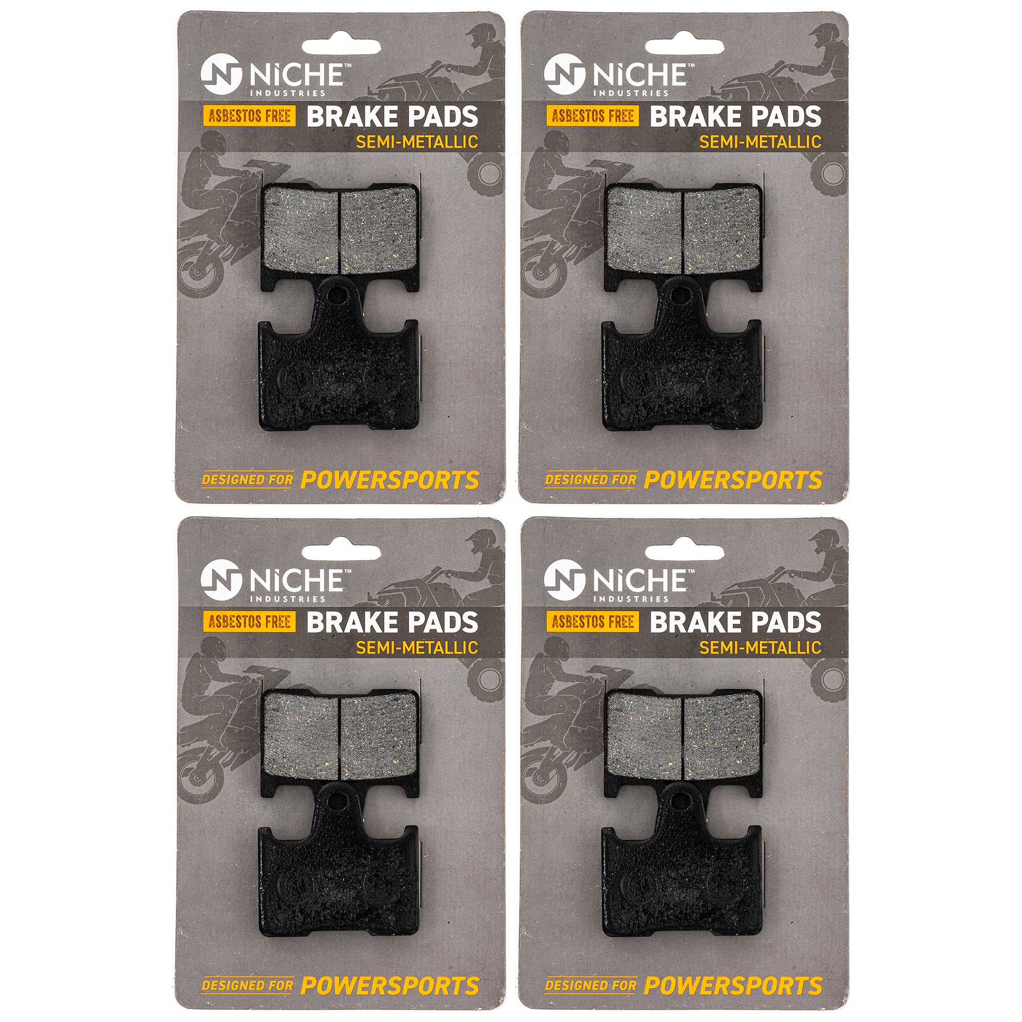 Rear Semi-Metallic Brake Pad Set 4-Pack for zOTHER Yamaha VK RX1 RX RS 8FA-W0046-01-00 NICHE 519-KPA2630D