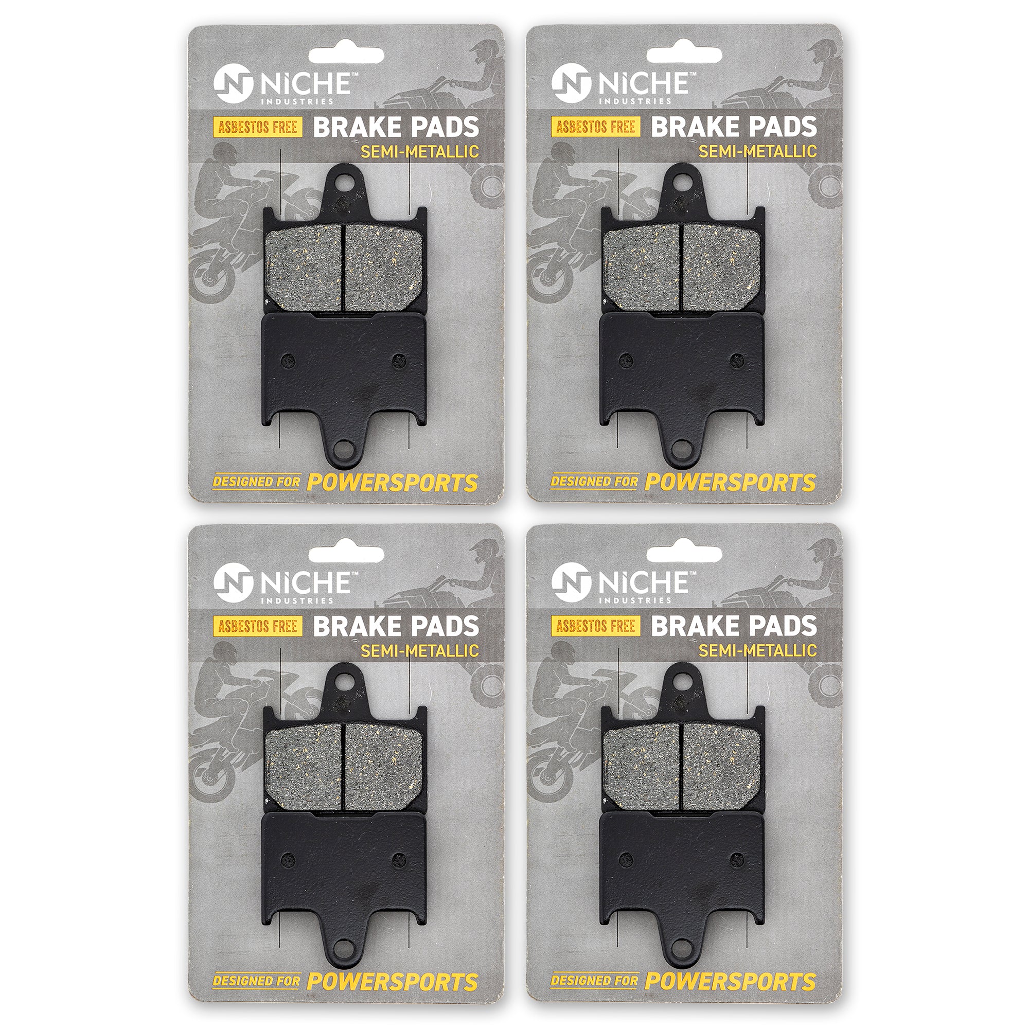 Rear Semi-Metallic Brake Pad Set 4-Pack for zOTHER Yamaha VMax Venture SX700 SX600 NICHE 519-KPA2631D