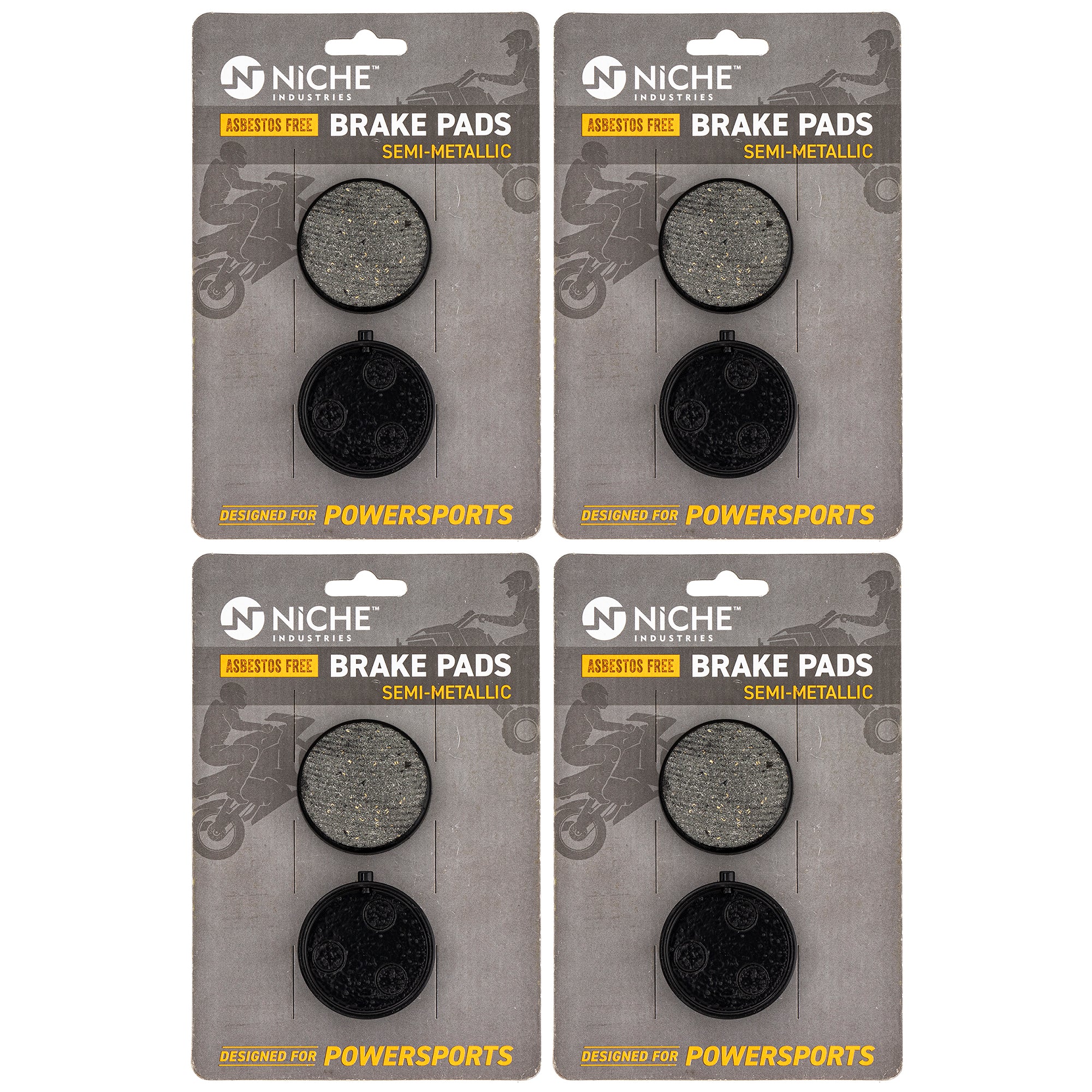 Semi-Metallic Brake Pad Set 4-Pack for zOTHER Yamaha VK540 Venture SR540 Phazer NICHE 519-KPA2642D