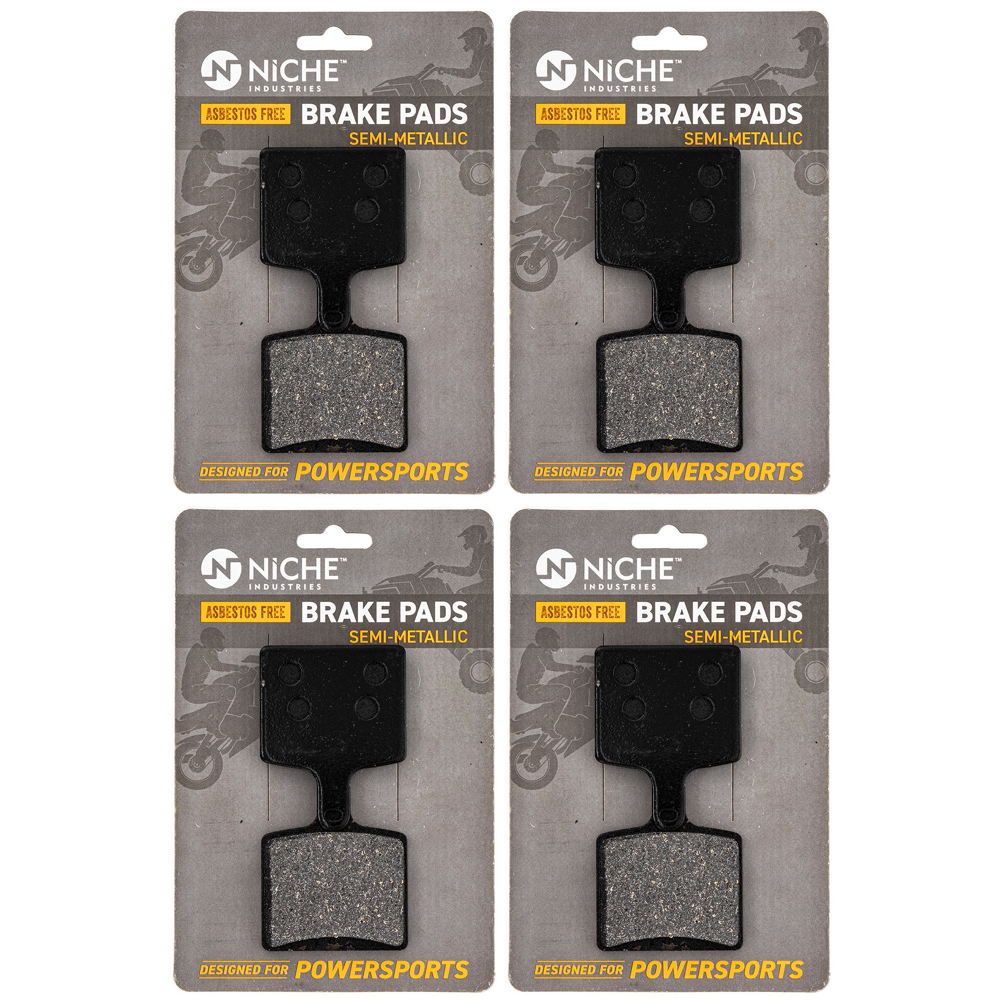 Rear Semi-Metallic Brake Pad Set 4-Pack for Yamaha Transporter SX SR Sidewinder NICHE 519-KPA2643D