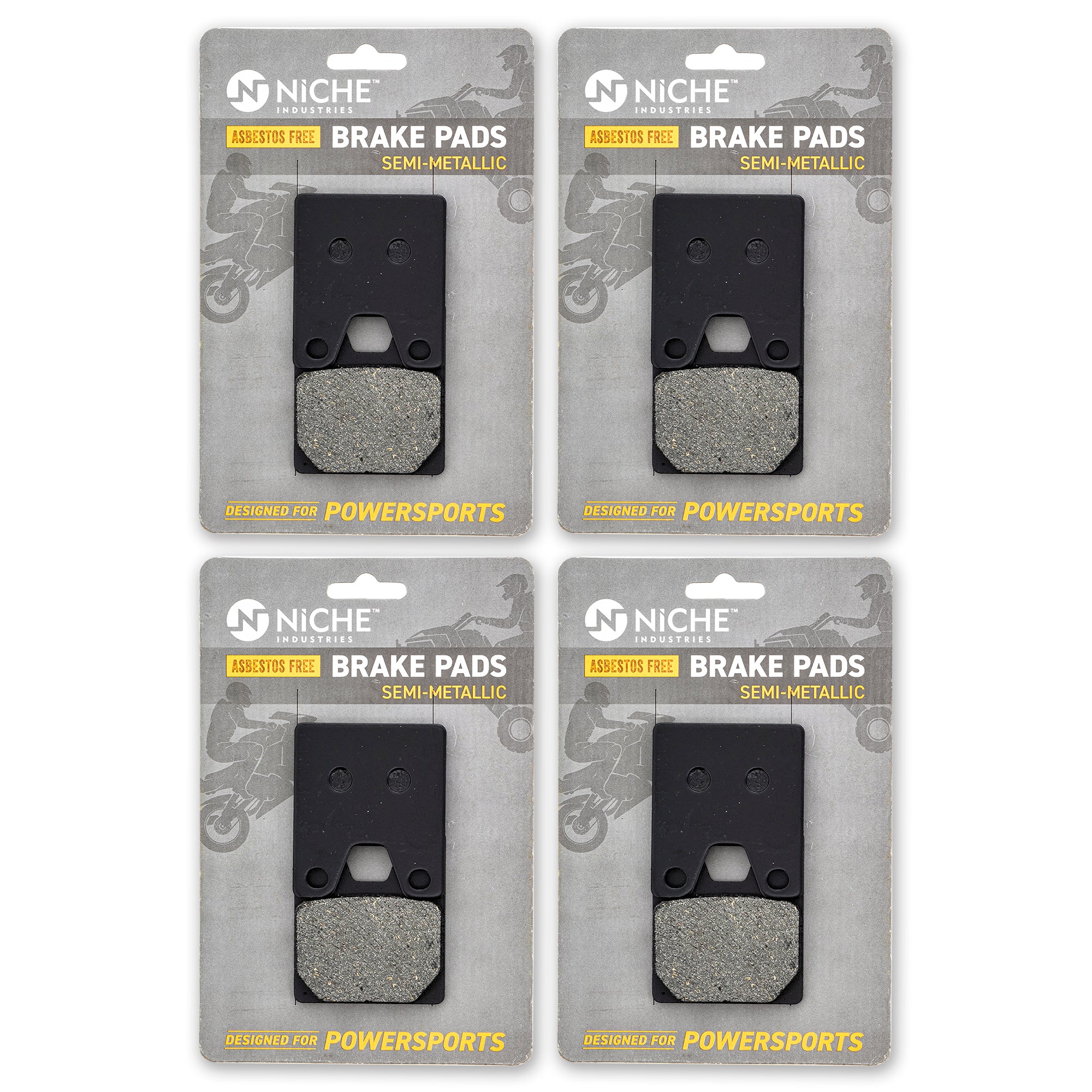 Rear Semi-Metallic Brake Pad Set 4-Pack for zOTHER Yamaha YZF 5FL-W0046-50-00 NICHE 519-KPA2646D