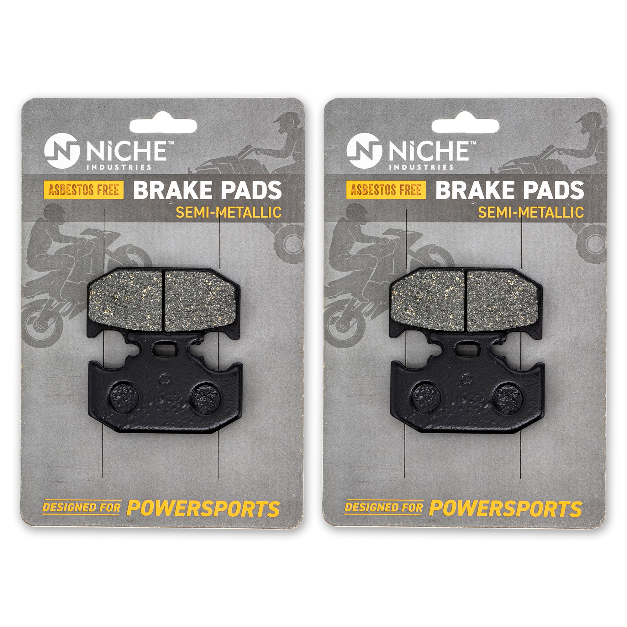 Rear Semi-Metallic Brake Pad Set 2-Pack for Yamaha TTR250 TTR225 5GF-W0046-00-00 NICHE 519-KPA2648D