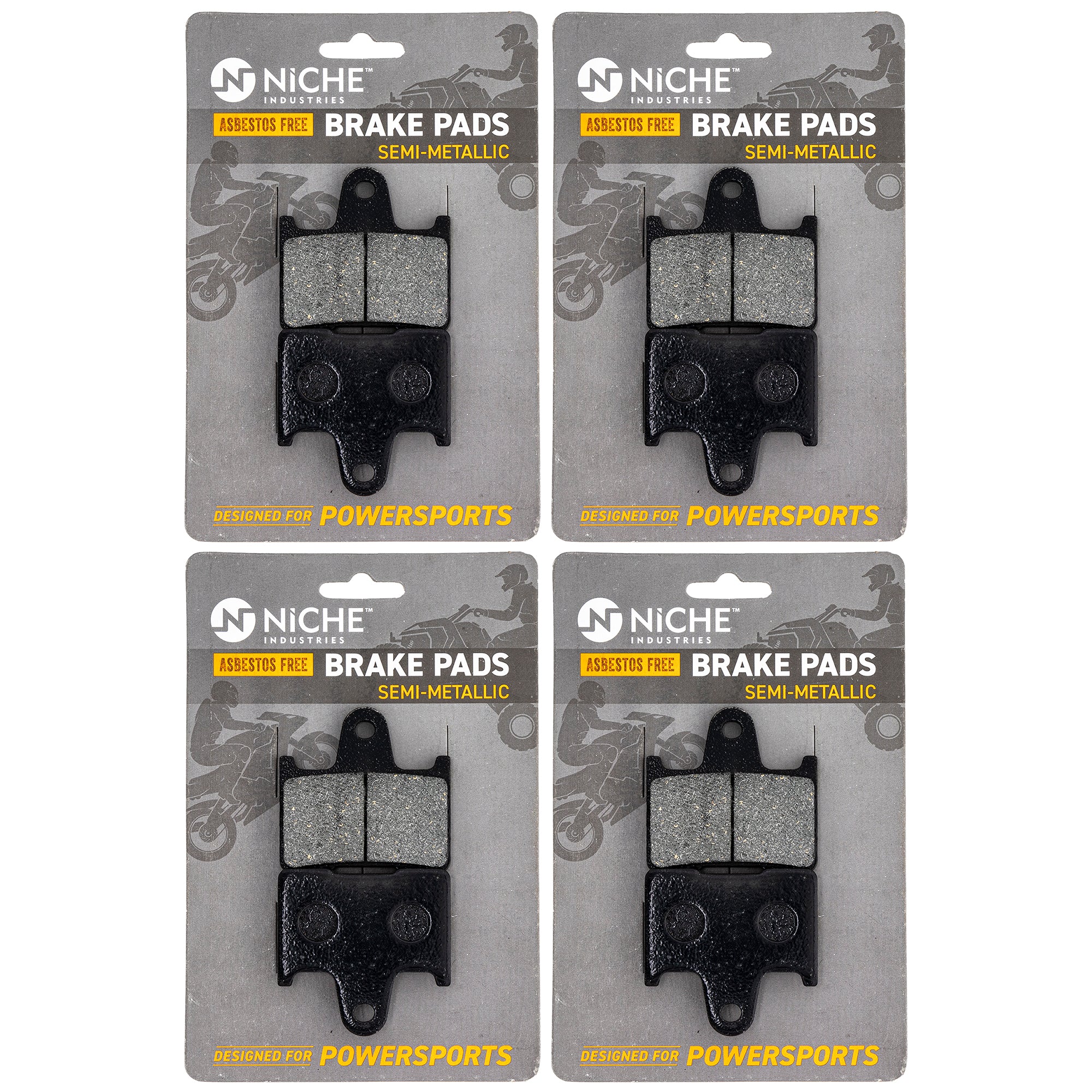 Rear Semi-Metallic Brake Pad Set 4-Pack for zOTHER Yamaha Venture Phazer 8DJ-W0046-01-00 NICHE 519-KPA2649D