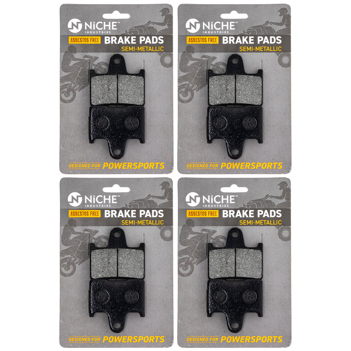 Rear Semi-Metallic Brake Pad Set 4-Pack for zOTHER Yamaha Venture Phazer 8DJ-W0046-01-00 NICHE 519-KPA2649D