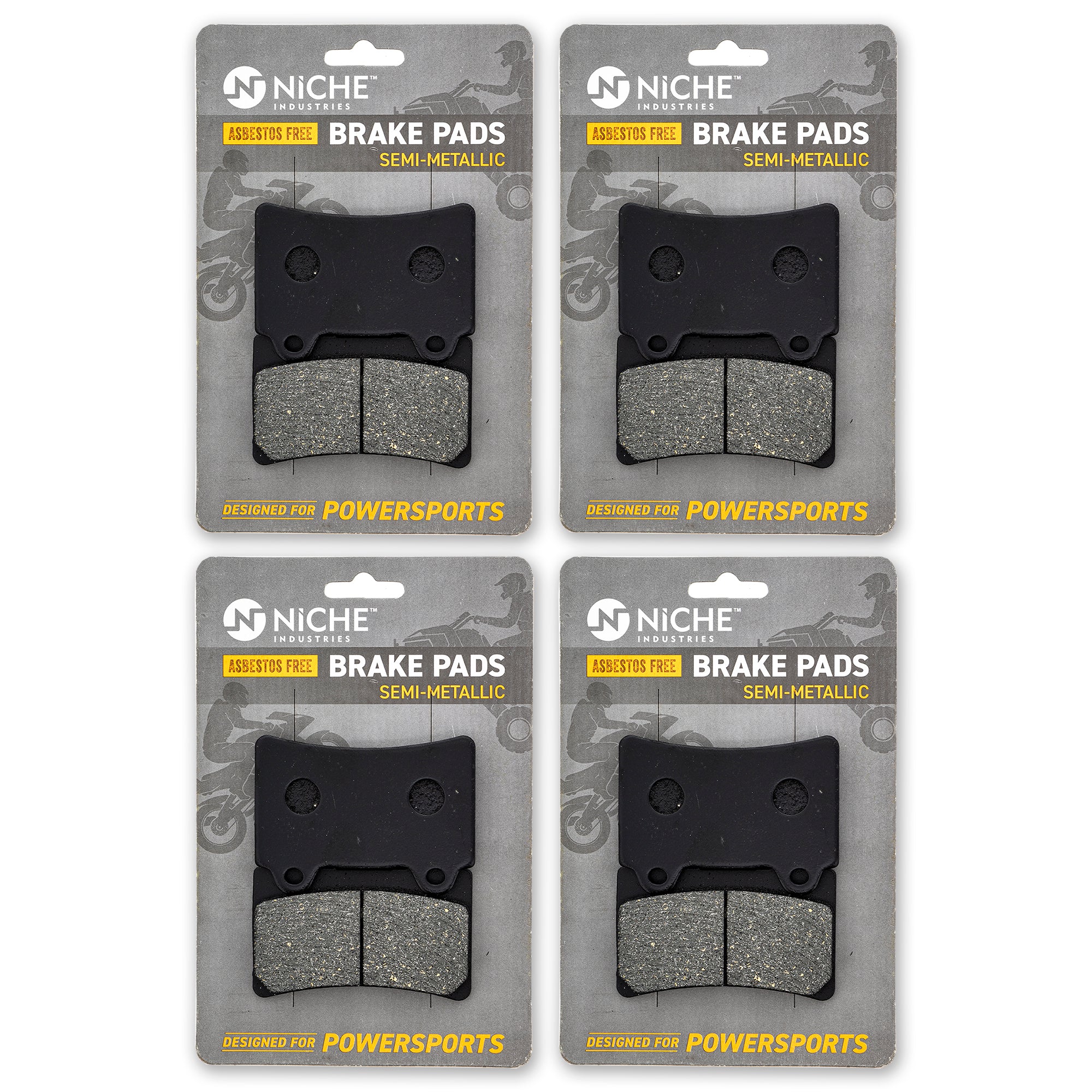 Front Semi-Metallic Brake Pad Set 4-Pack for zOTHER Yamaha Royal 4BE-W253E-00-00 NICHE 519-KPA2640D