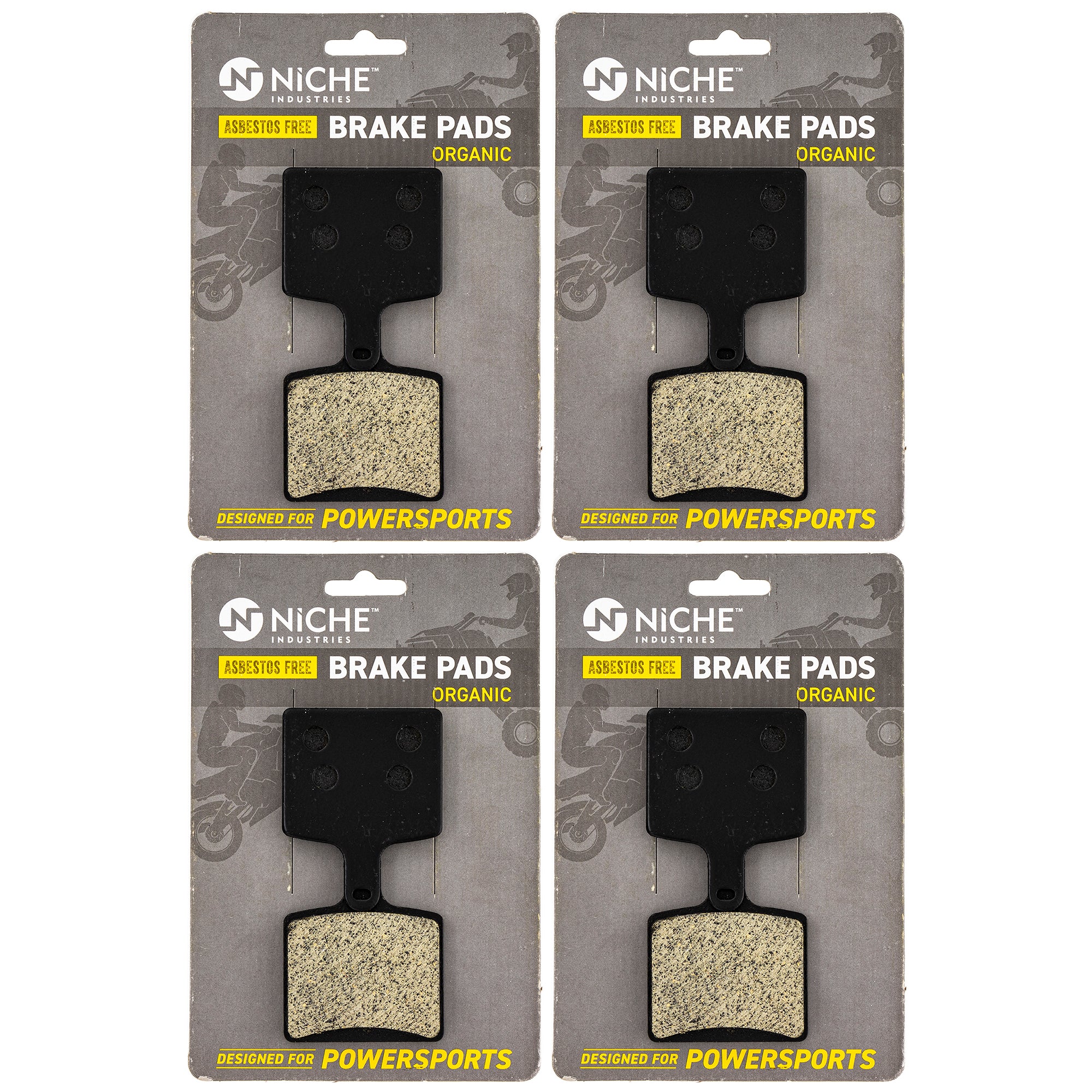 Rear Organic Brake Pad Set 4-Pack for Arctic Cat Textron Cat 1702-245 2602-488 1702-205 NICHE 519-KPA2641D