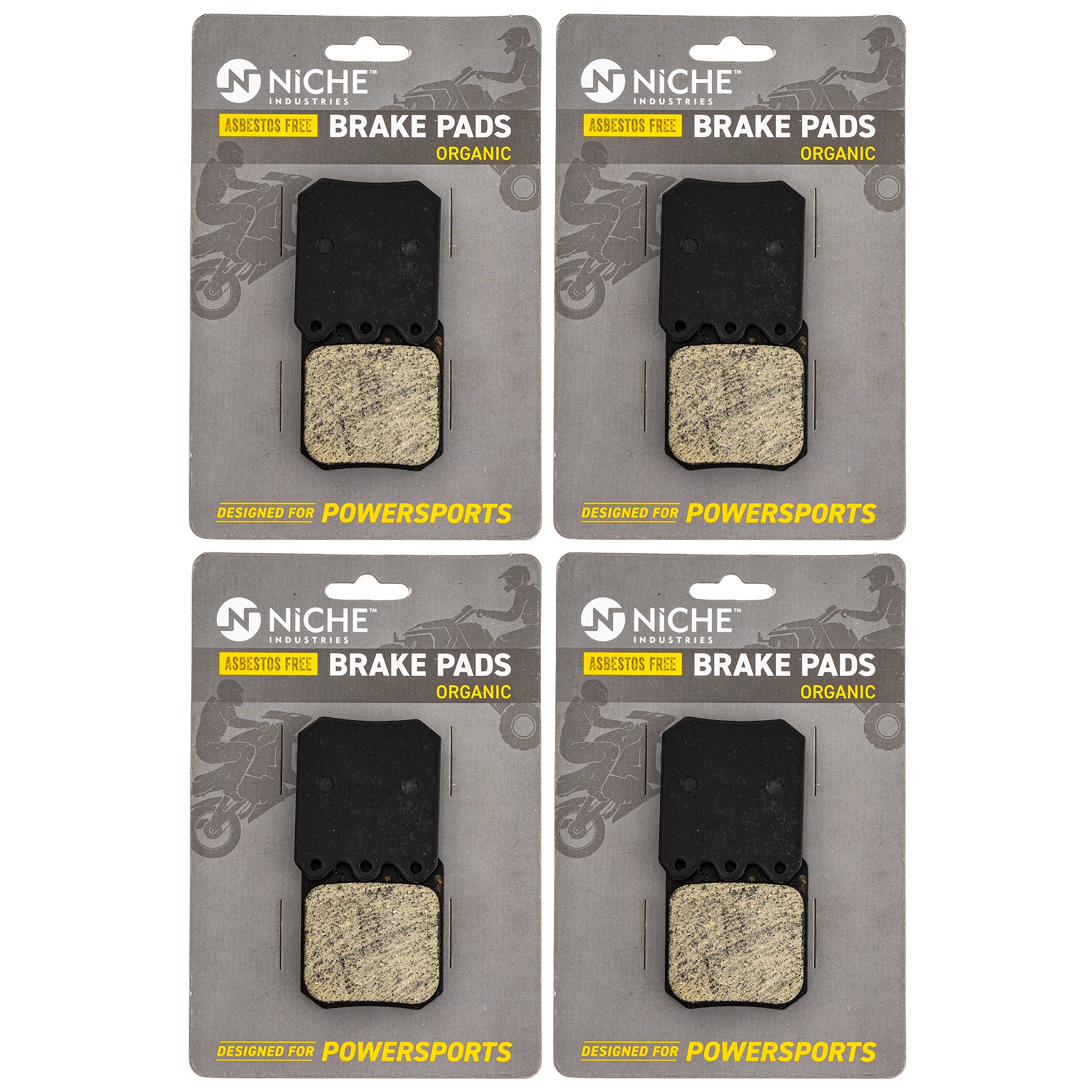 Rear Organic Brake Pad Set 4-Pack for Arctic Cat Textron Cat 1702-429 0702-229 NICHE 519-KPA2652D