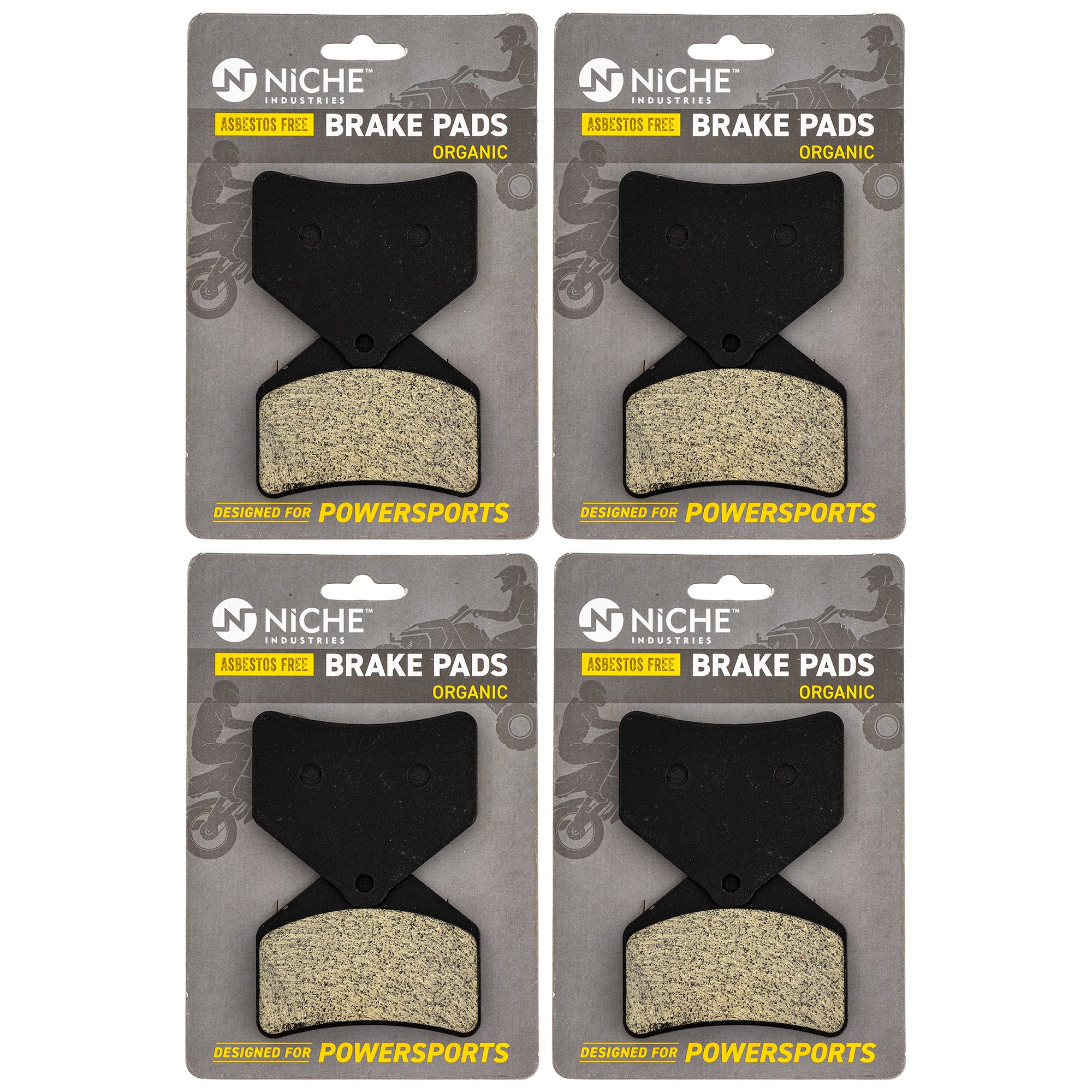 Rear Organic Brake Pad Set 4-Pack for Arctic Cat Textron Cat 0702-563 1602-465 NICHE 519-KPA2653D