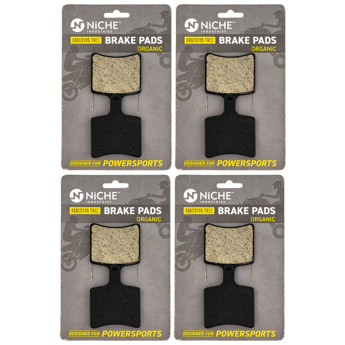 Rear Organic Brake Pad Set 4-Pack for Arctic Cat Textron Cat 3602-061 NICHE 519-KPA2656D