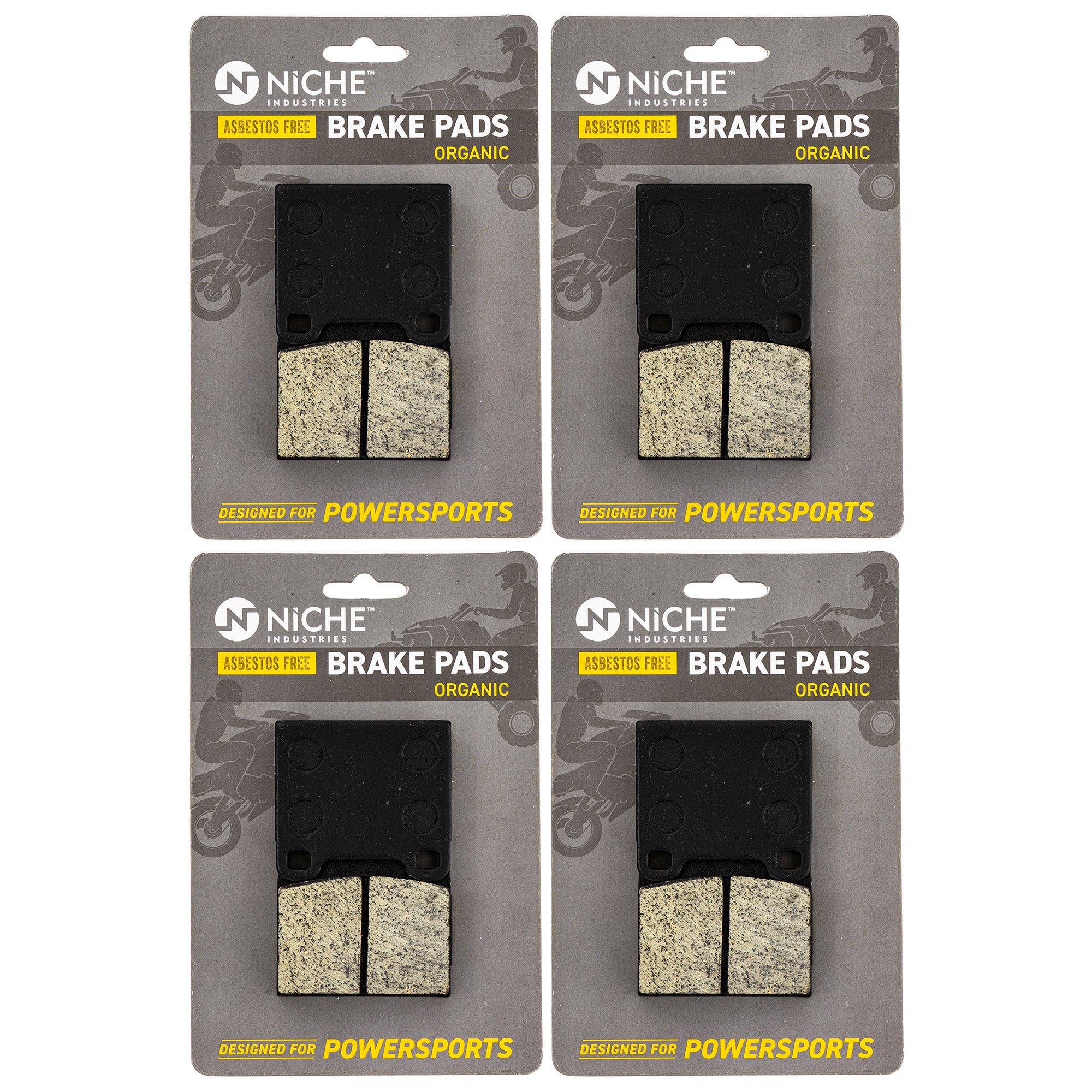 Rear Organic Brake Pad Set 4-Pack for BRP Can-Am Ski-Doo Sea-Doo Tundra Touring Summit NICHE 519-KPA2658D
