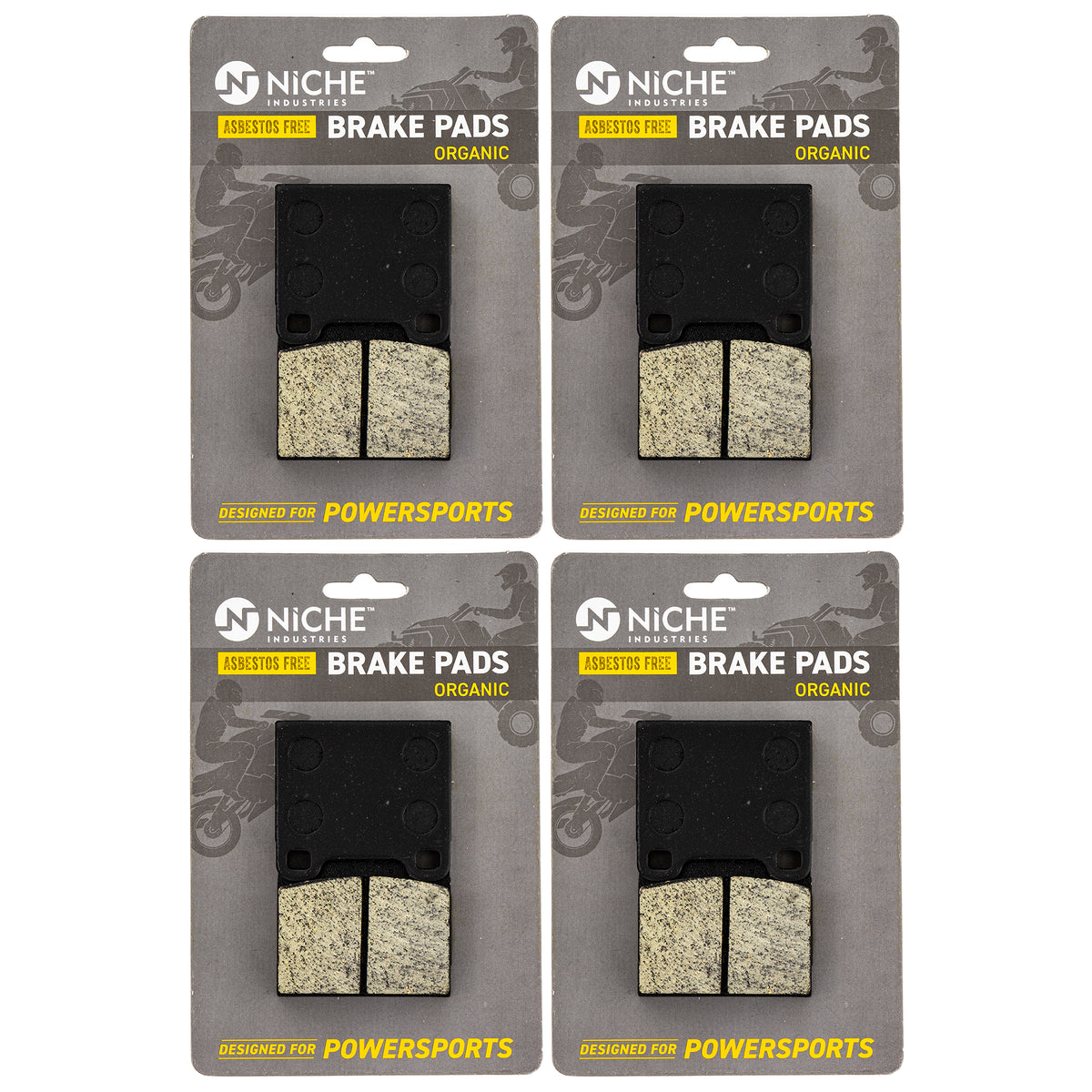 Rear Organic Brake Pad Set 4-Pack for BRP Can-Am Ski-Doo Sea-Doo Tundra Touring Summit NICHE 519-KPA2658D