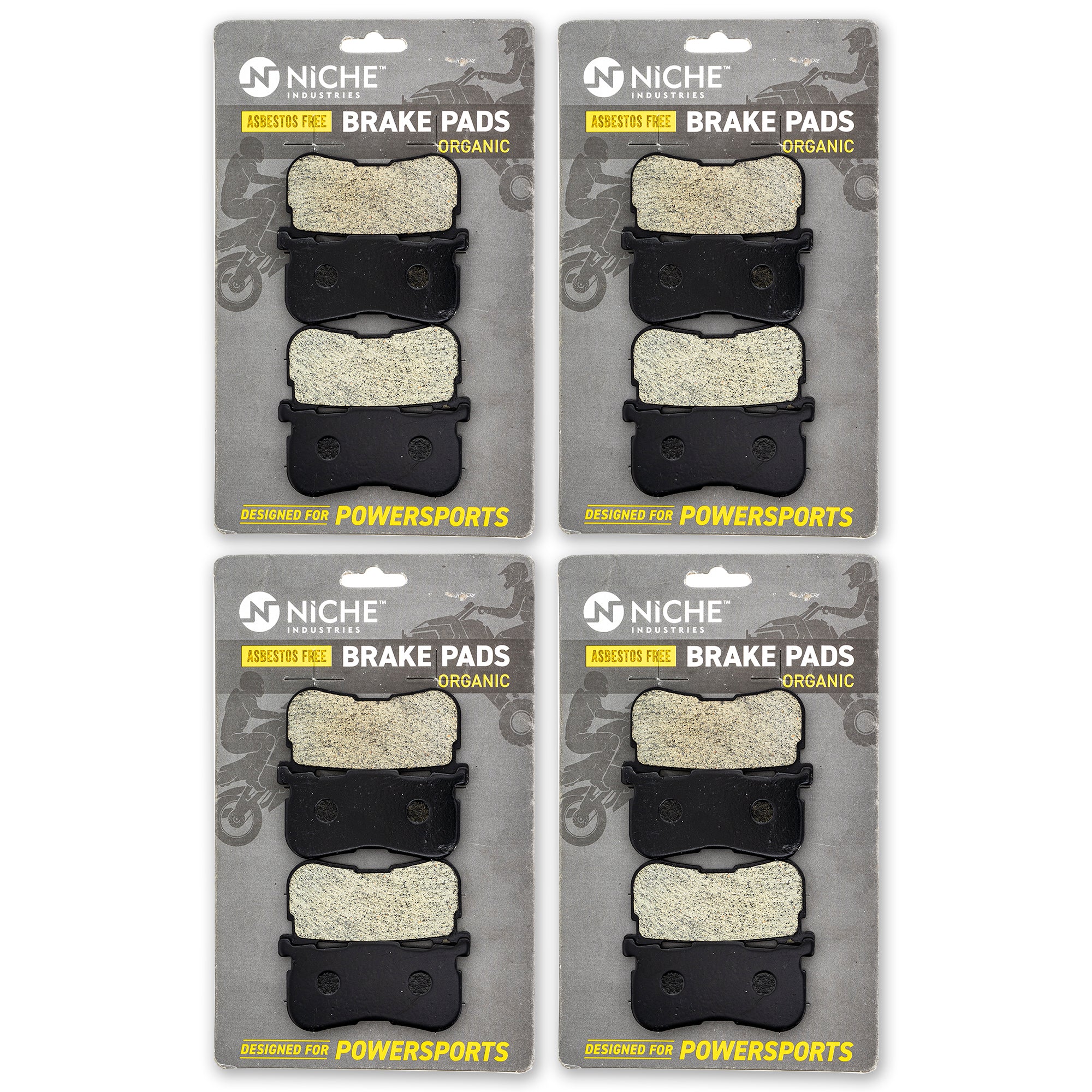 Rear Brake Pads Set 4-Pack for Harley-Davidson Tri Iron Freewheeler 41300033 NICHE 519-KPA2650D