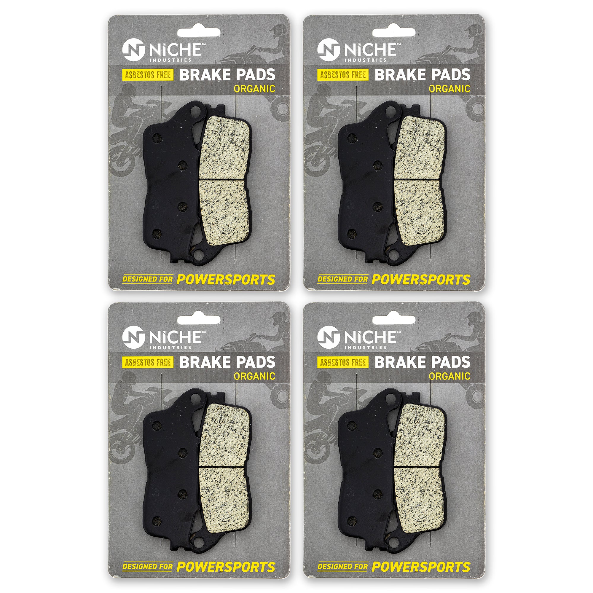 Rear Organic Brake Pad Set 4-Pack for zOTHER Honda Interceptor 06435-MGE-D02 NICHE 519-KPA2665D