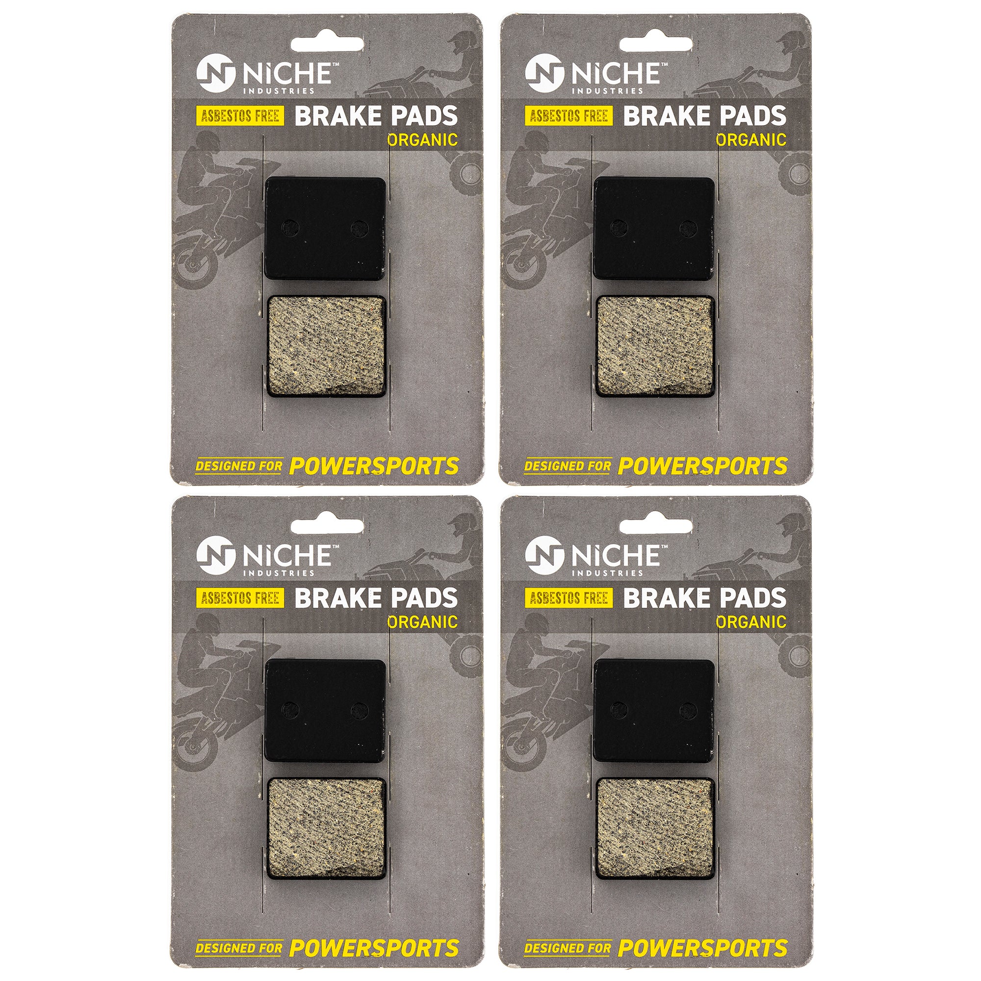 Rear Brake Pads Set 4-Pack for Stens Polaris WideTrak Trail Touring Supertrak 1930588 NICHE 519-KPA2669D