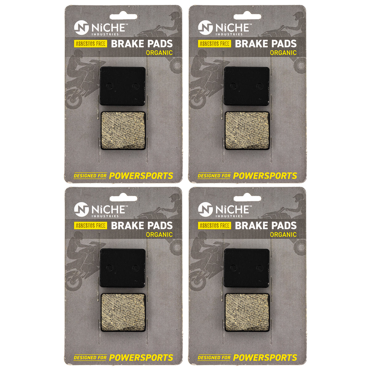Rear Organic Brake Pad Set 4-Pack for Stens Polaris XLT XCR WideTrak Trail 1930588 102-077 NICHE 519-KPA2669D