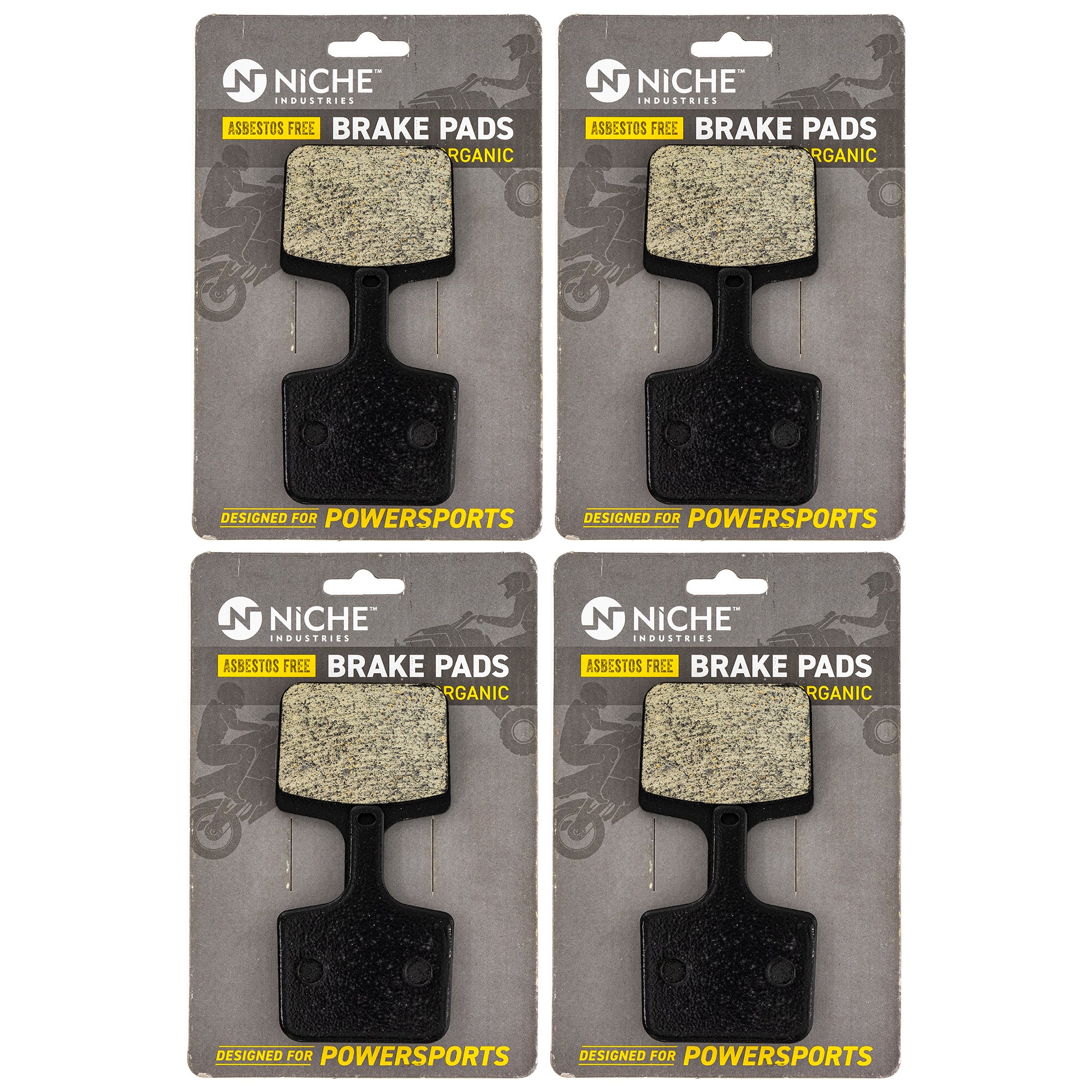 Rear Organic Brake Pad Set 4-Pack for Polaris Voyager Switchback Rush RMK 2204036 NICHE 519-KPA2672D