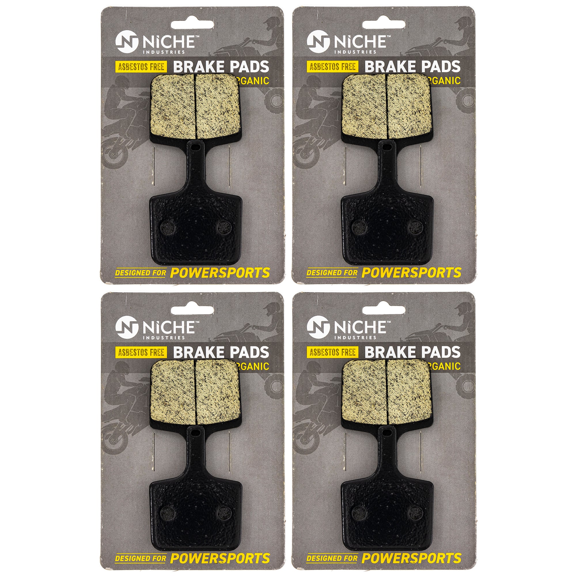 Rear Organic Brake Pad Set 4-Pack for Polaris Voyager Switchback SKS Rush 2205500 NICHE 519-KPA2673D