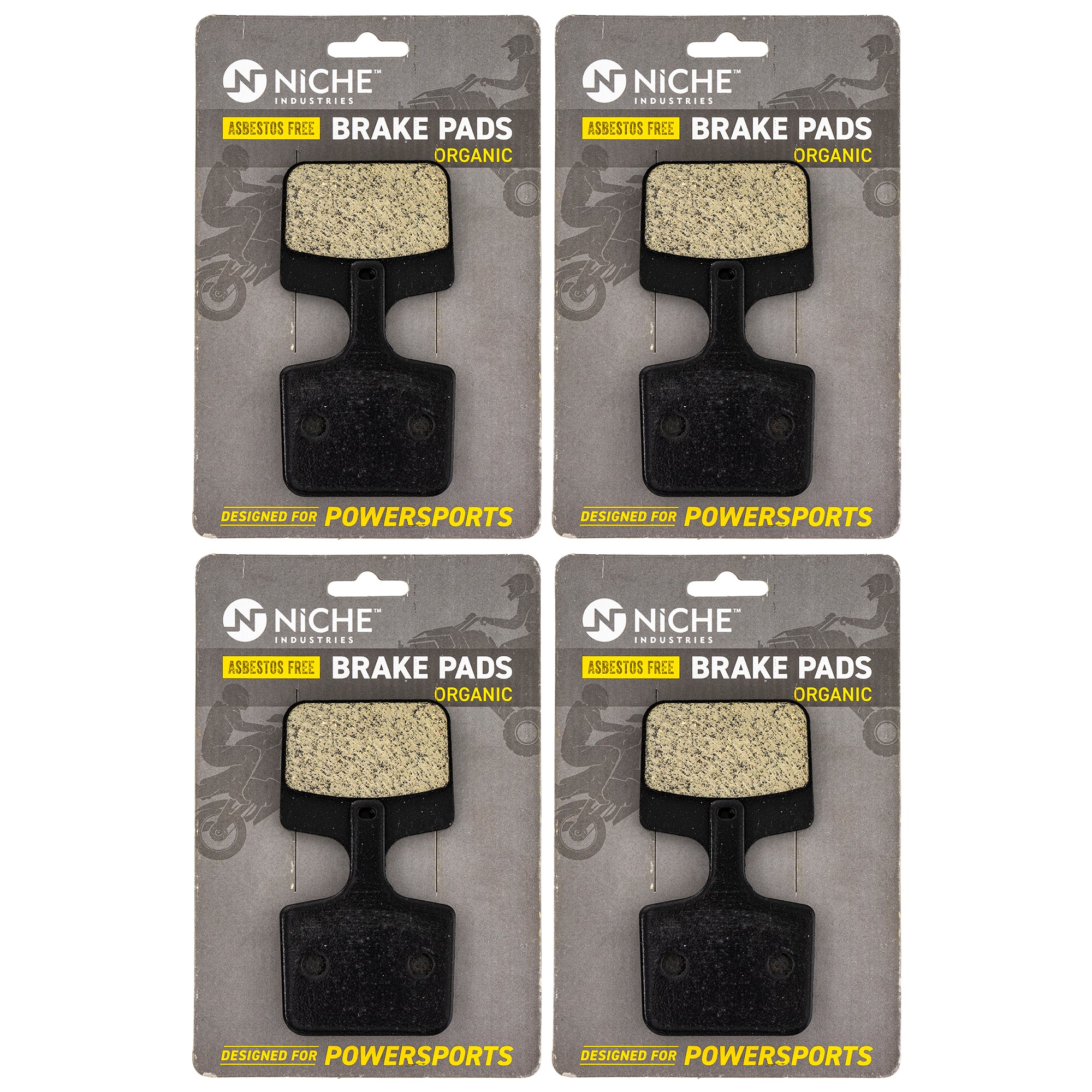 Rear Organic Brake Pad Set 4-Pack for Polaris WideTrak 2203532 NICHE 519-KPA2676D