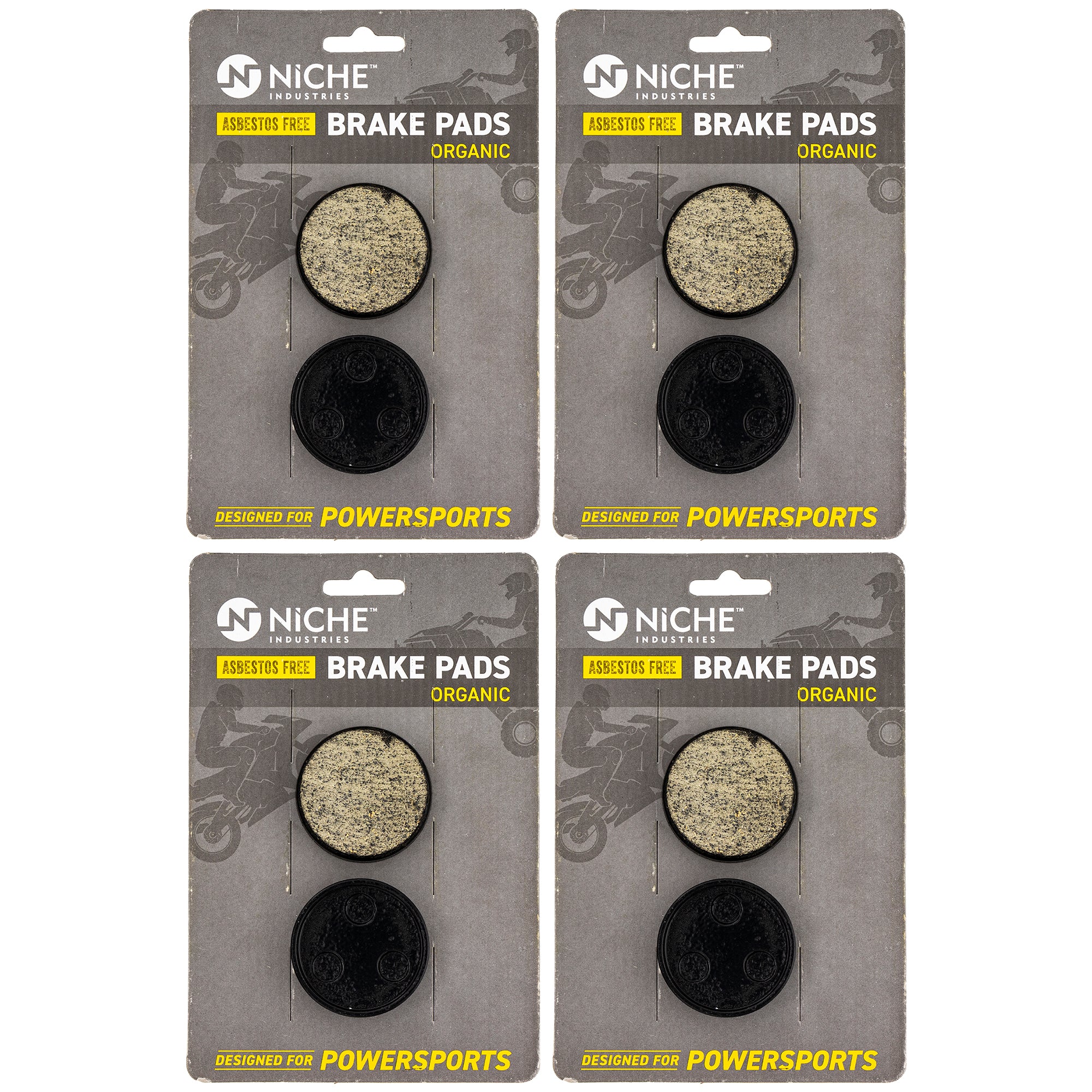 Rear Organic Brake Pad Set 4-Pack for zOTHER Yamaha Arctic Cat Textron XLV VMax VK540 NICHE 519-KPA2671D