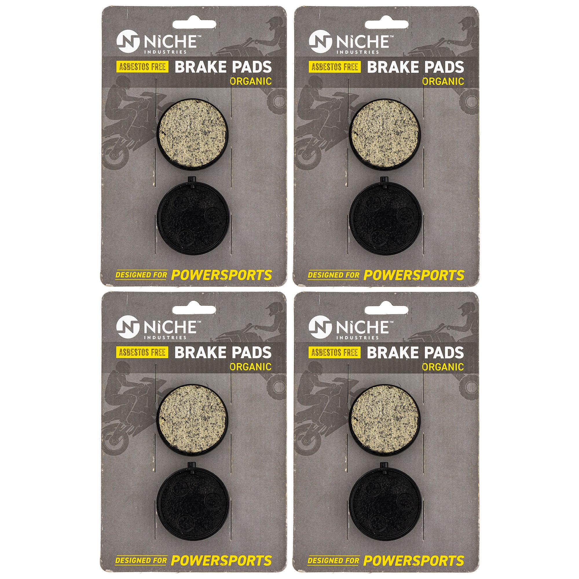 Organic Brake Pad Set 4-Pack for zOTHER Yamaha VK540 Venture SR540 Phazer 89J-25911-00-00 NICHE 519-KPA2684D
