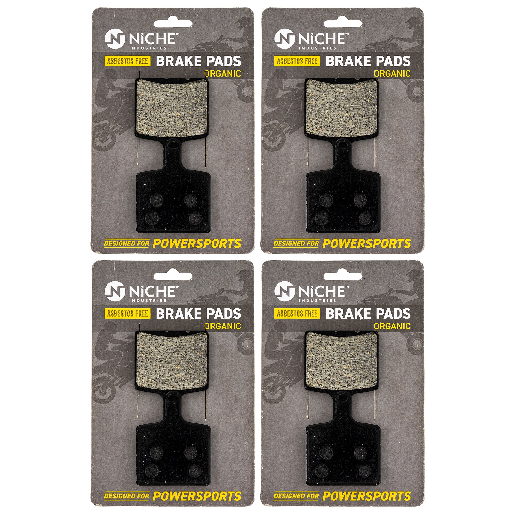 Rear Organic Brake Pad Set 4-Pack for Yamaha Transporter SX SR Sidewinder 8JP-F5811-00-00 NICHE 519-KPA2685D