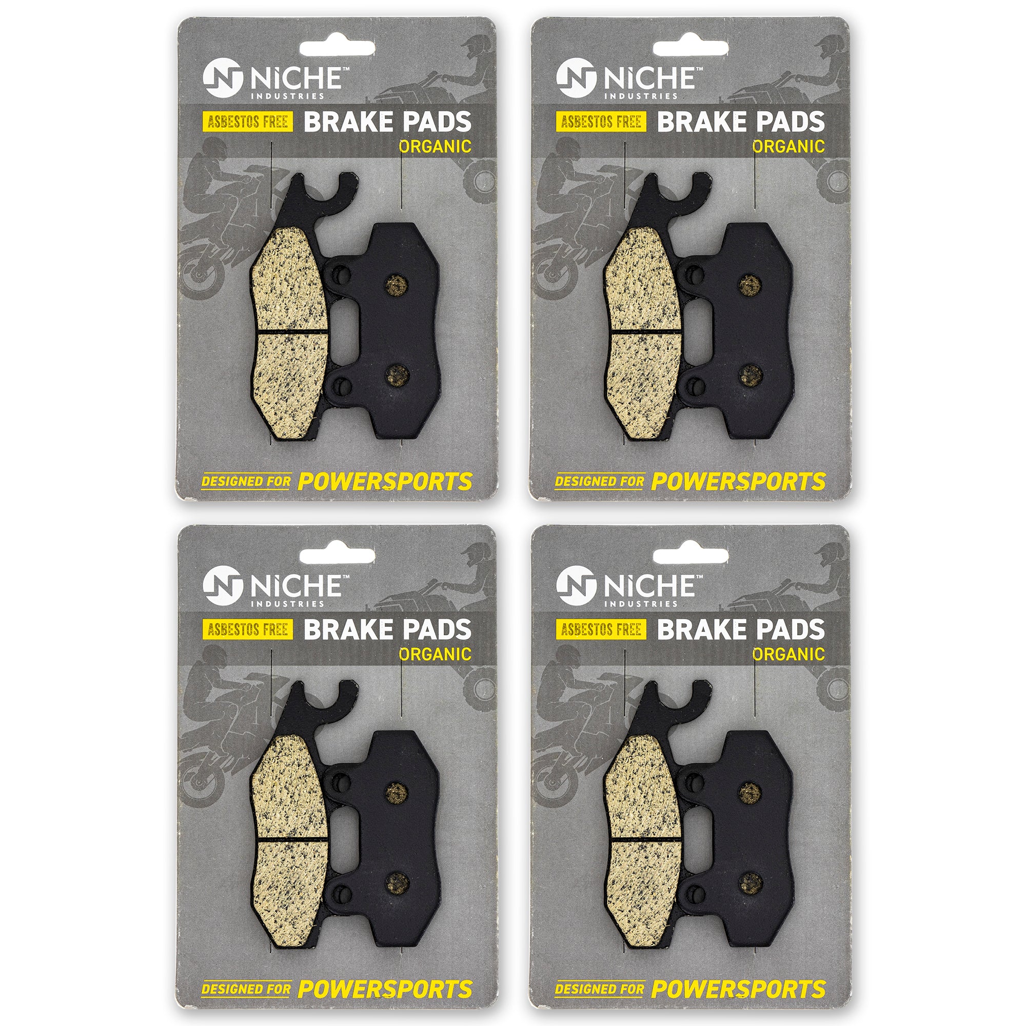 Front Semi-Metallic Brake Pad Set 4-Pack for Yamaha Venture TTR230 Phazer KLX300R NICHE 519-KPA2687D
