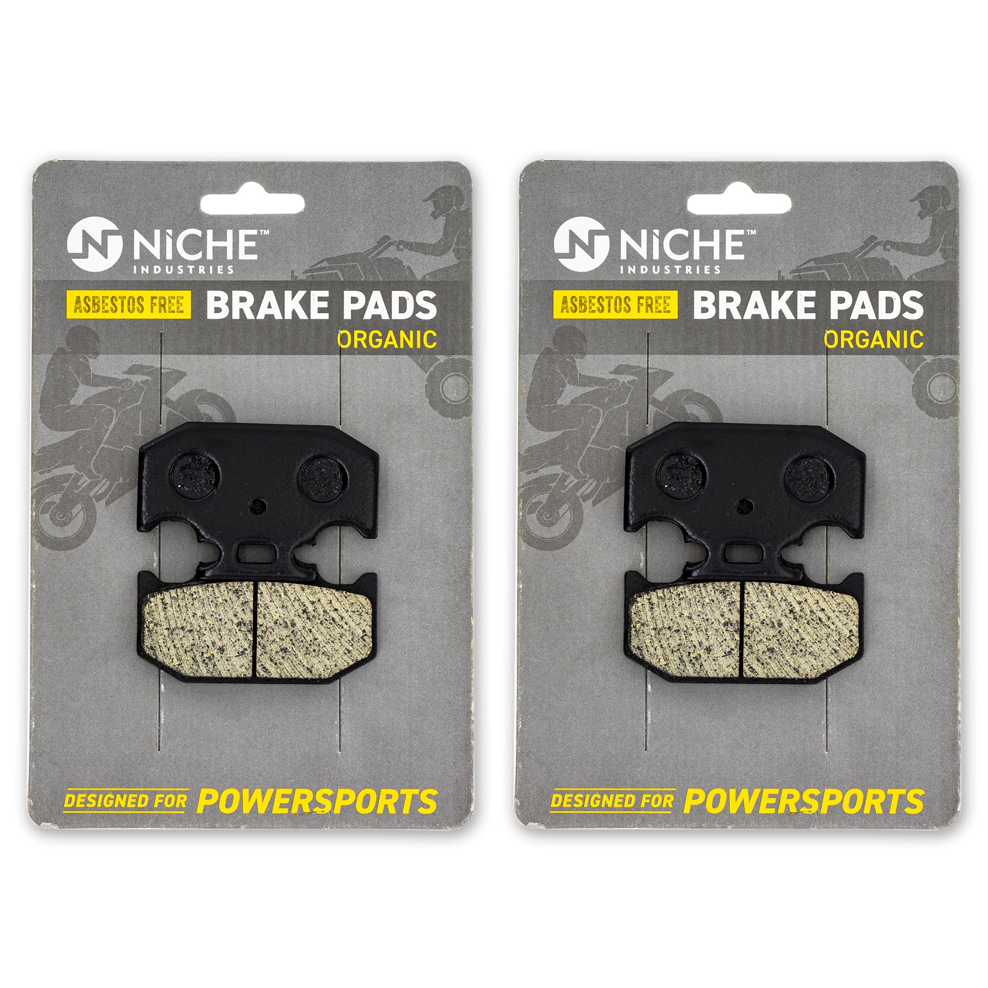 Rear Organic Brake Pad Set 2-Pack for Yamaha TTR250 TTR225 5GF-W0046-00-00 NICHE 519-KPA2680D