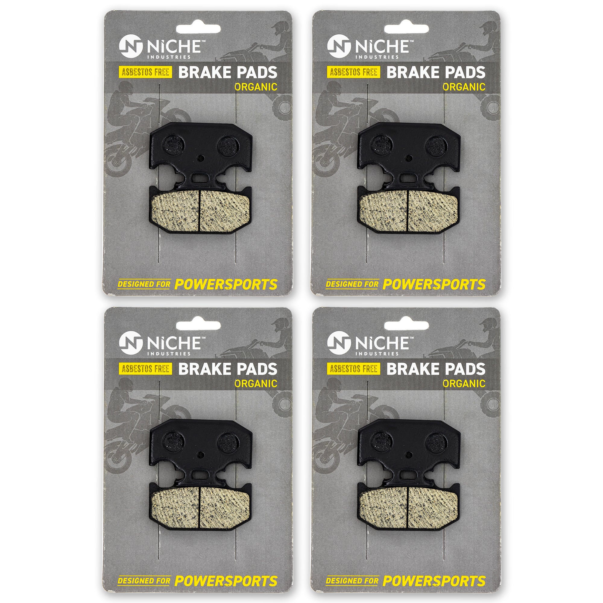 Rear Organic Brake Pad Set 4-Pack for Yamaha TTR250 TTR225 5GF-W0046-00-00 NICHE 519-KPA2680D