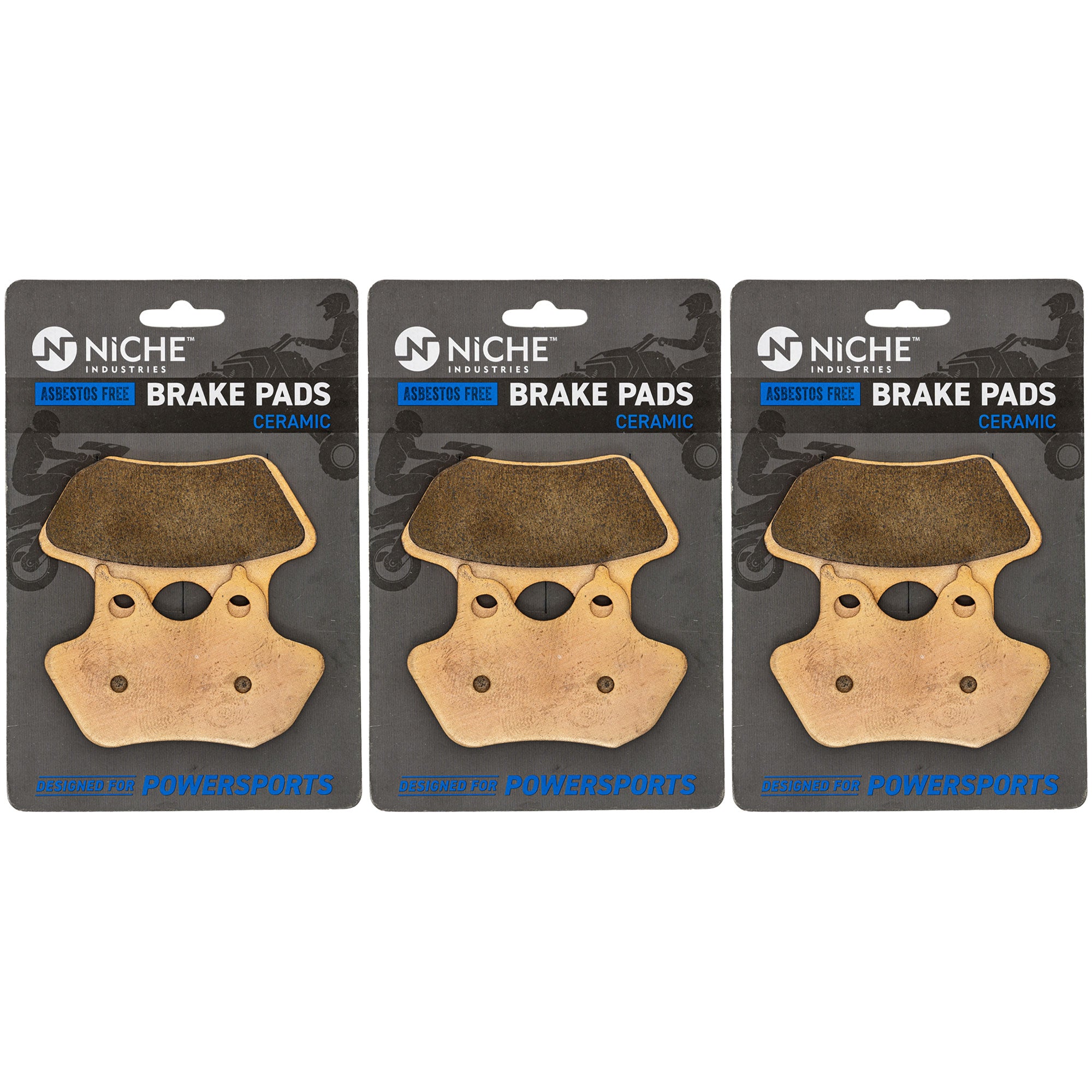 NICHE 519-KPA2720D Brake Pad Set 3-Pack for V-Rod Street Sportster