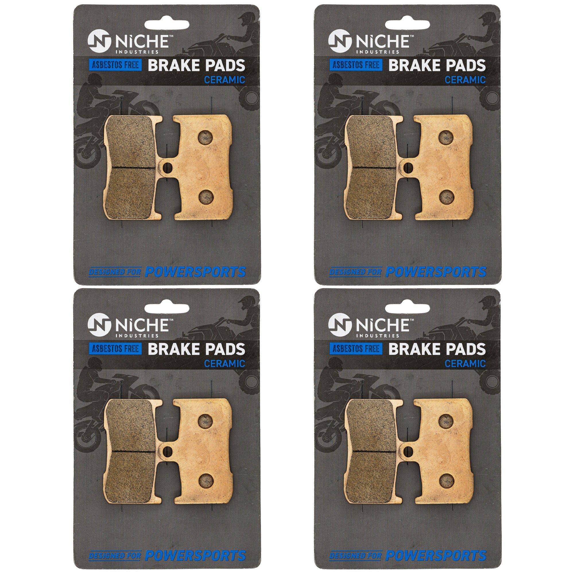 NICHE 519-KPA2747D Brake Pad Set 4-Pack for Z800 Z1000 Vegas Tiger
