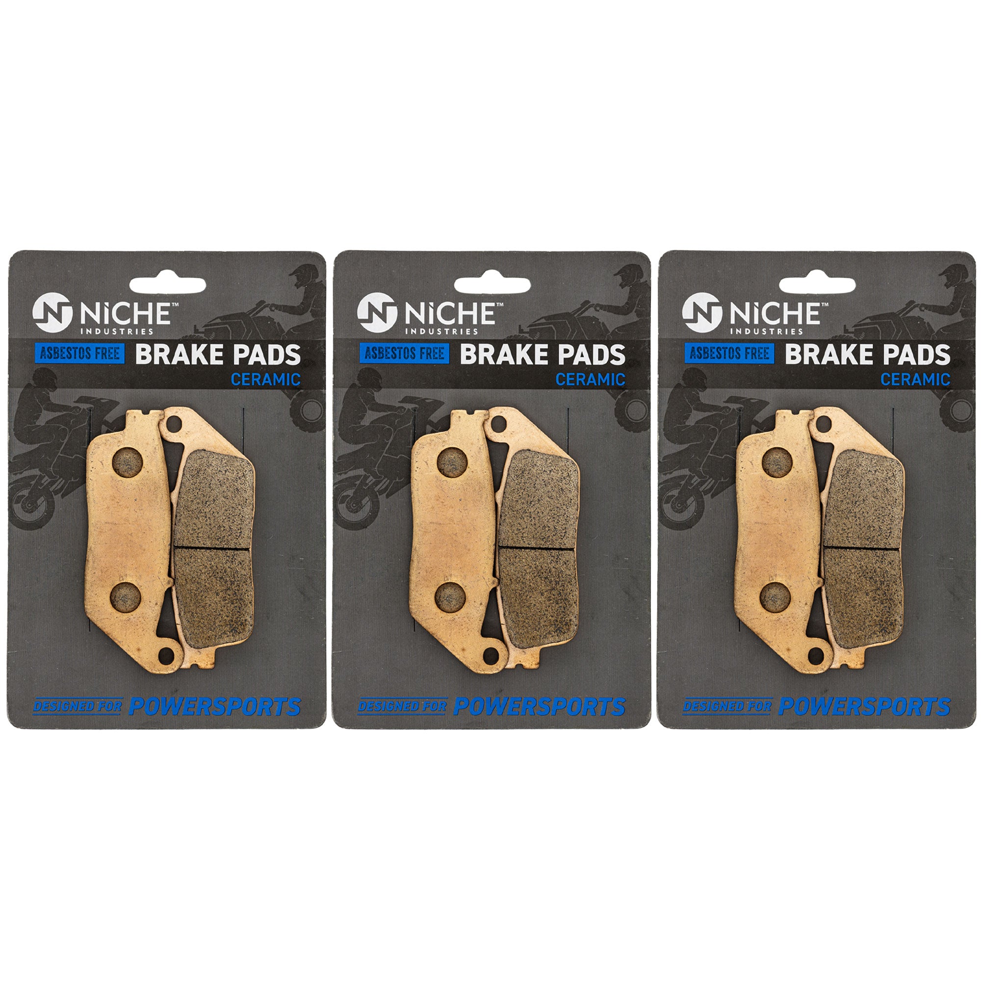 NICHE 519-KPA2748D Brake Pad Set 3-Pack for Z650 VTX1300T VTX1300S