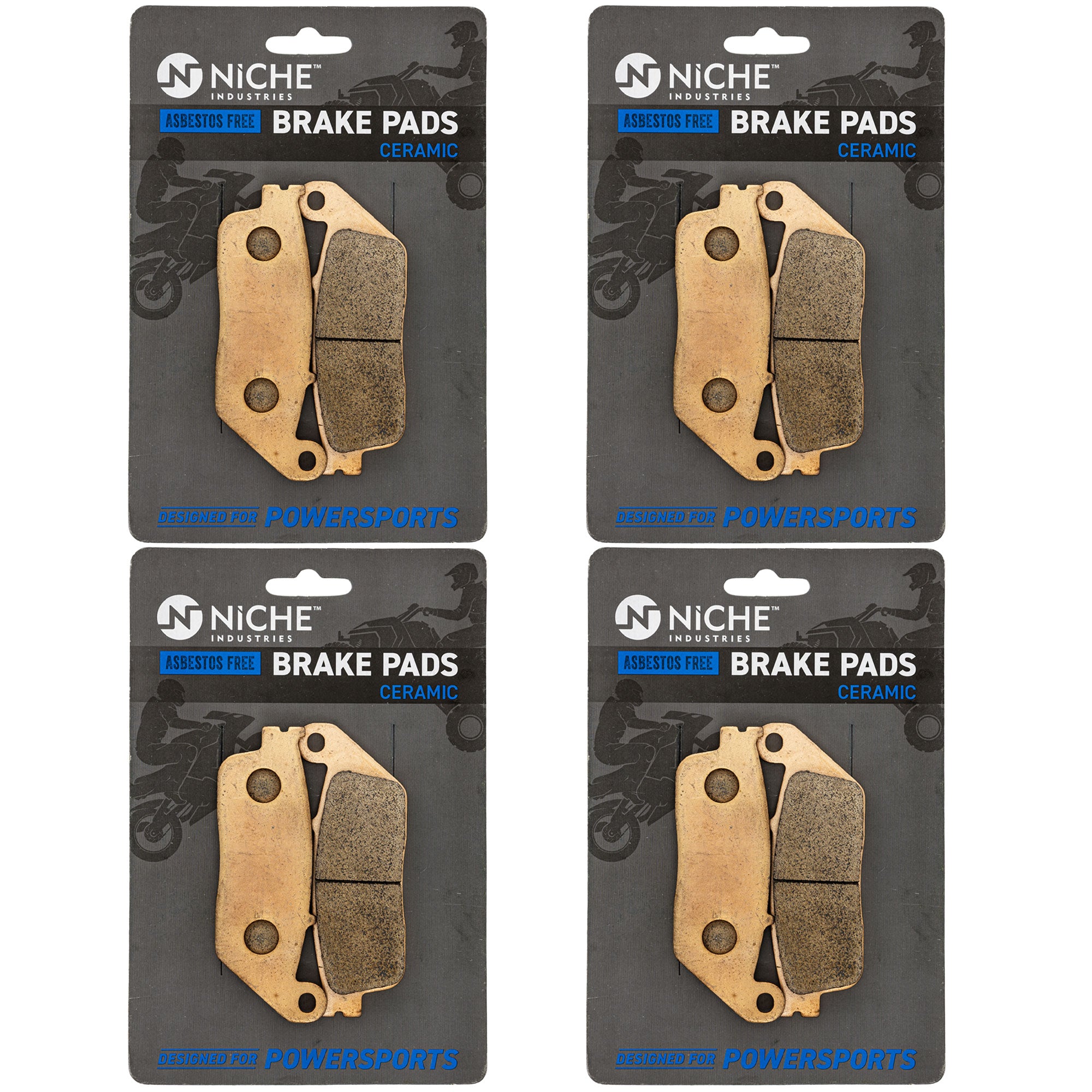 NICHE 519-KPA2748D Brake Pad Set 4-Pack for Z650 VTX1300T VTX1300S