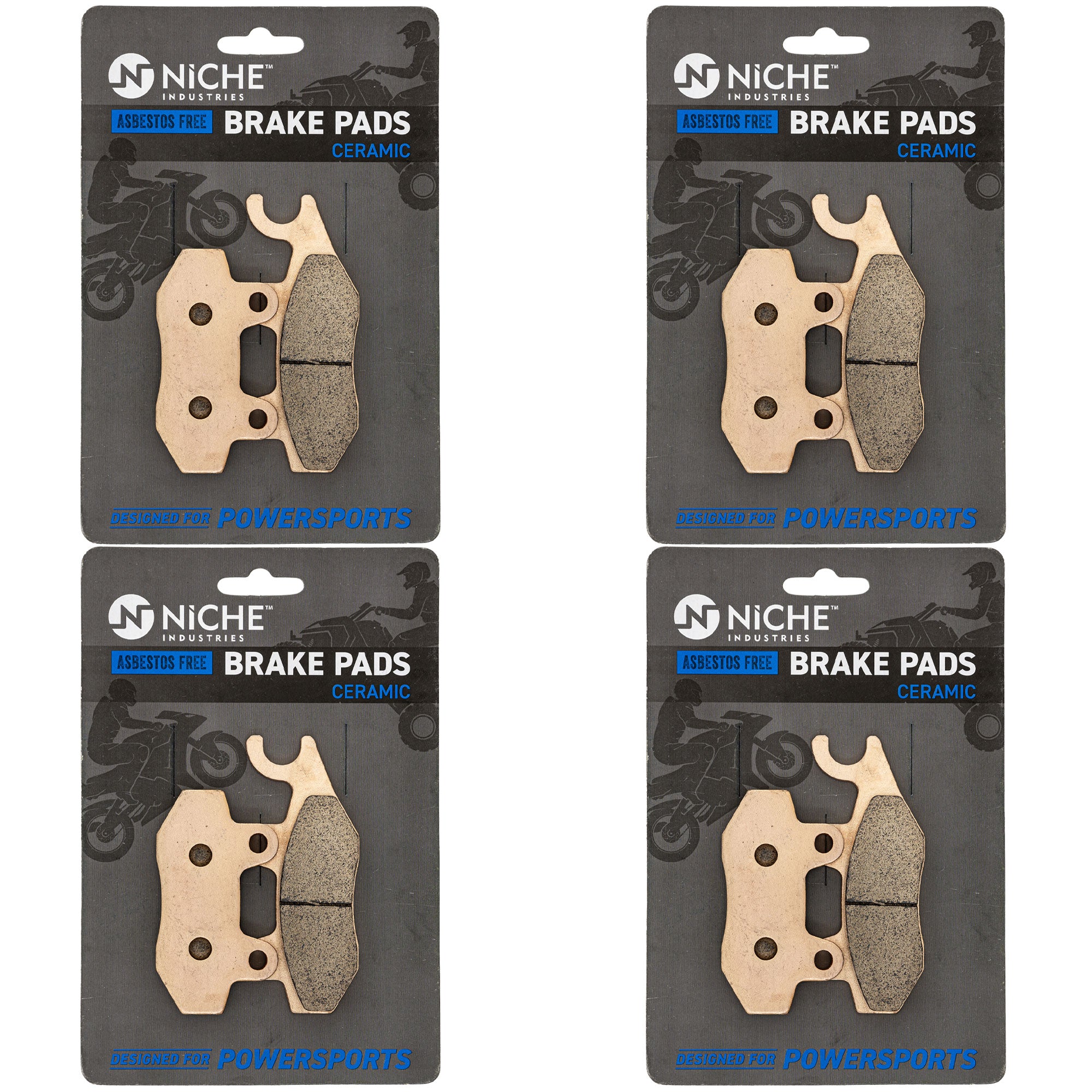 NICHE 519-KPA2741D Brake Pad Set 4-Pack for Z400 Ninja KLR650