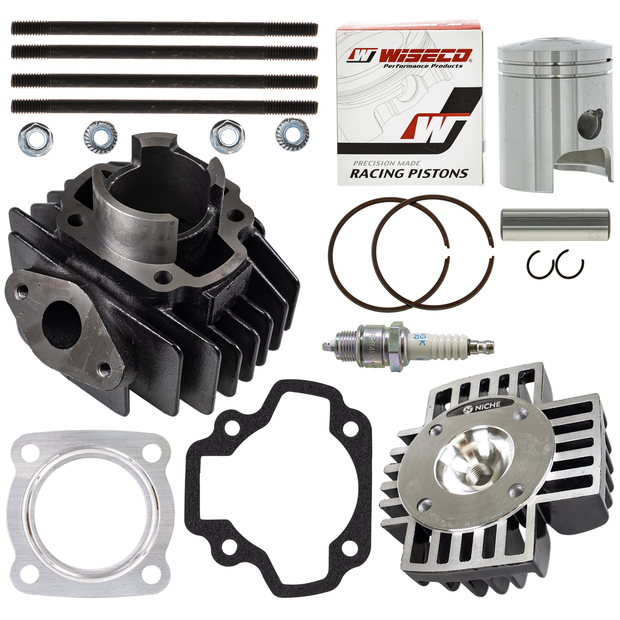 Cylinder Head Piston Gasket Stud Spark Plug Kit for zOTHER Yamaha PW50 NICHE MK1012020