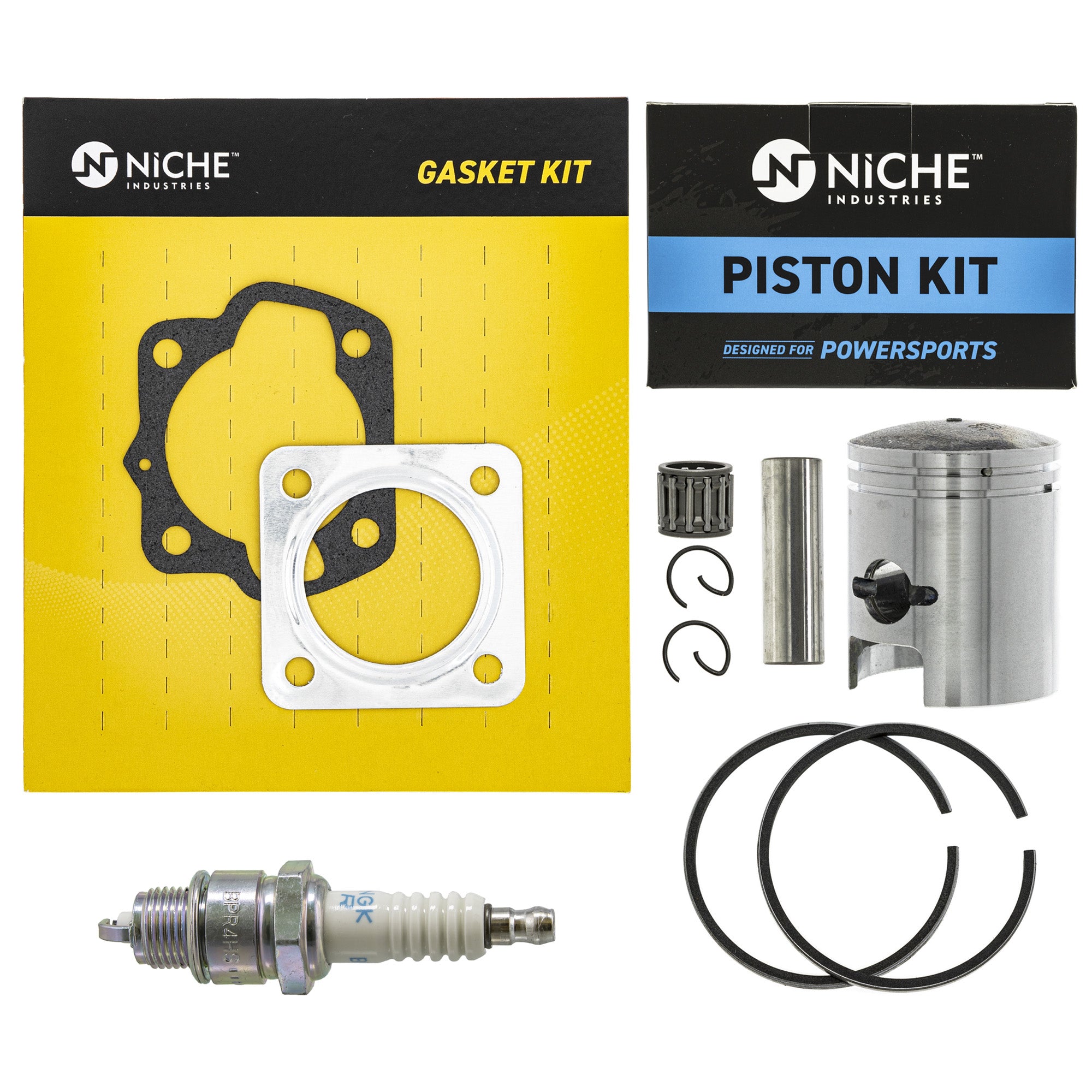Piston Gasket Spark Plug Kit for Suzuki Kawasaki KDX50 JR50 13001-S004 12110-43000 NICHE MK1001147